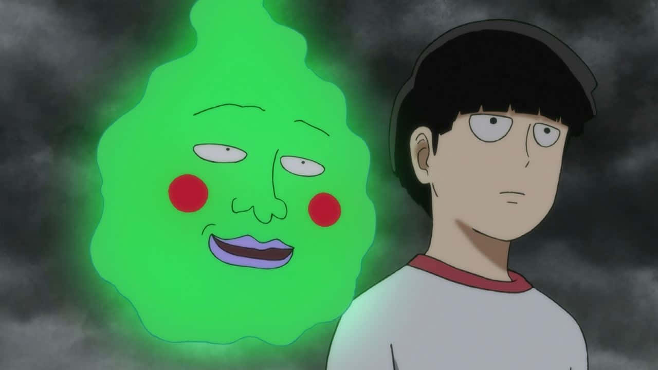 Mob Psycho 100, Ekubo, glowing green ghost, HD Desktop Wallpaper