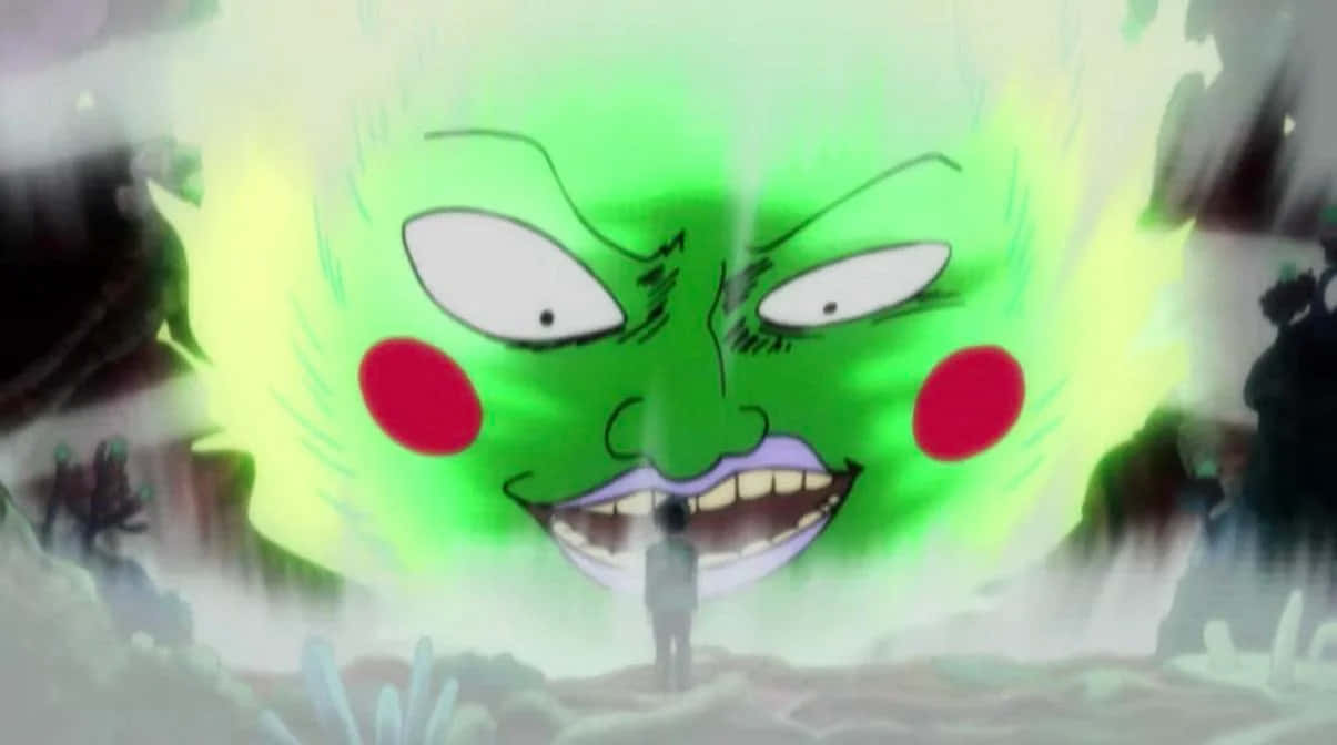 Mob Psycho 100, Ekubo, glowing green anime monster, SD Desktop Wallpaper