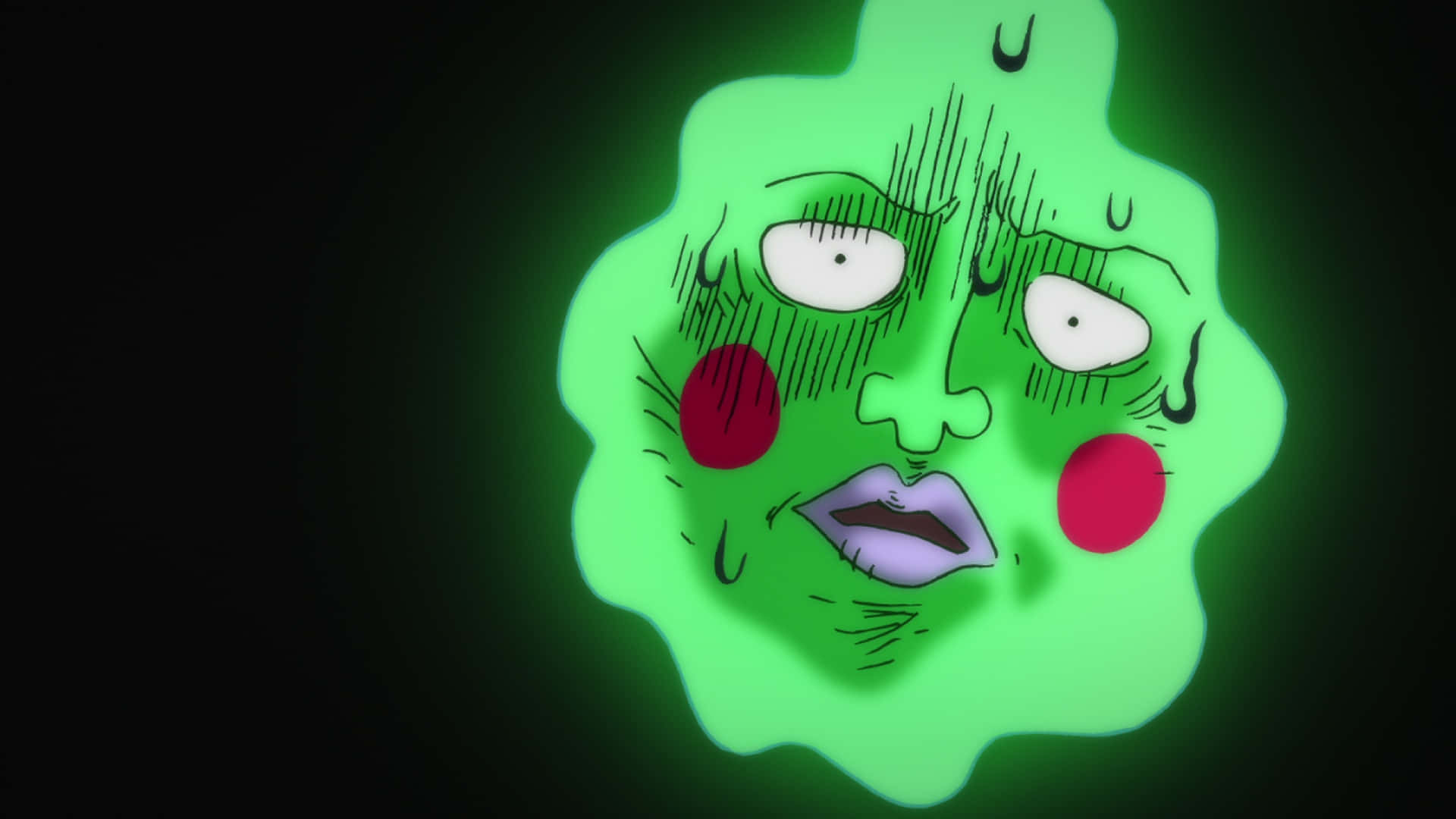 Mob Psycho 100, Ekubo, glowing green, Full HD Desktop Wallpaper