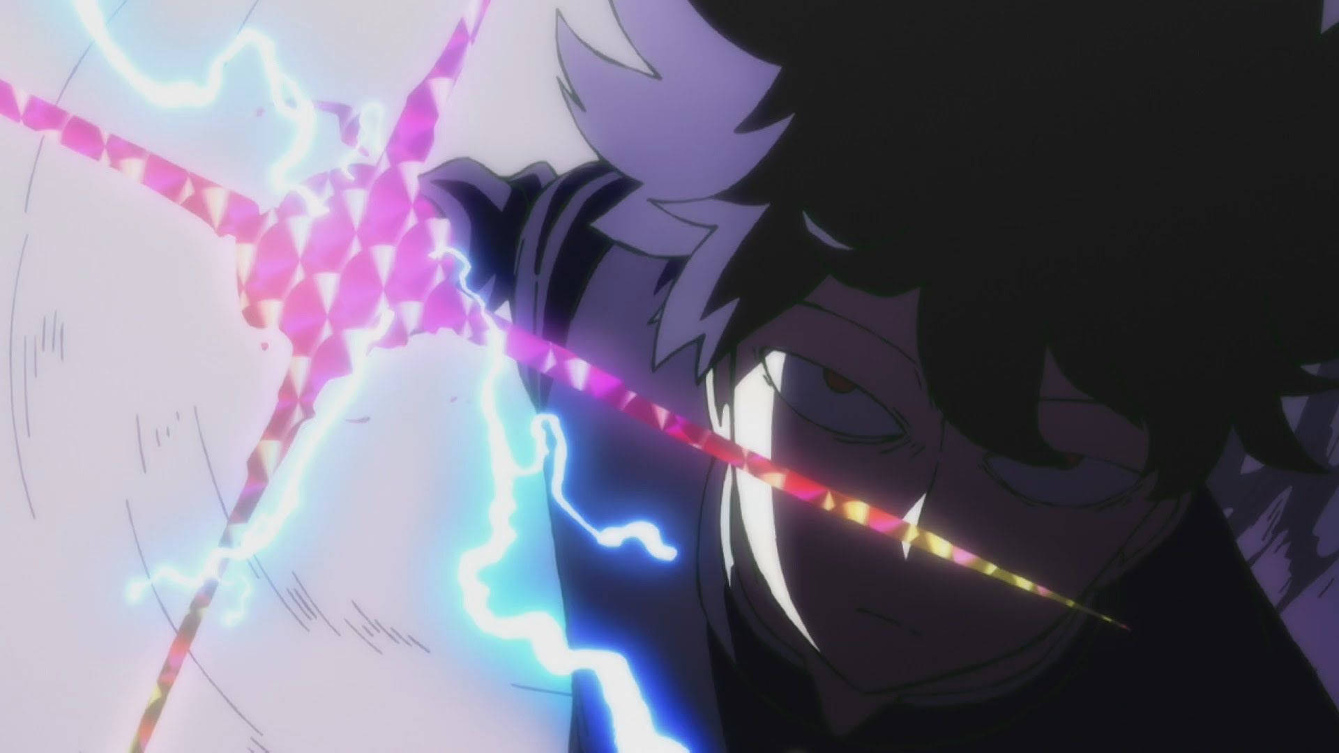Mob Psycho 100, pink and blue energy blade, dynamic combat pose, Full HD Desktop Wallpaper