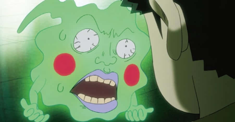 Mob Psycho 100, Ekubo, green ghostly anime character, SD Desktop Wallpaper