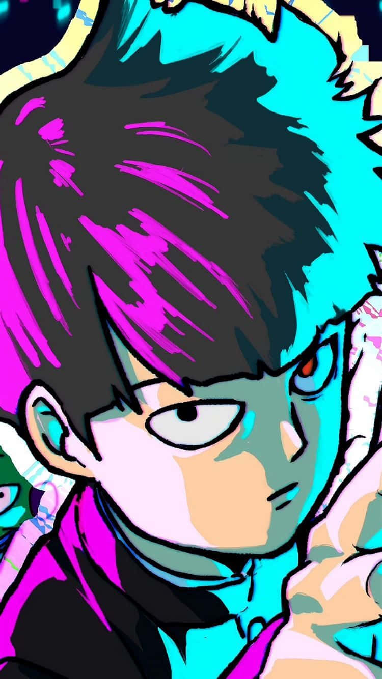 Mob Psycho 100, spiky black hair, magenta, HD Phone Wallpaper