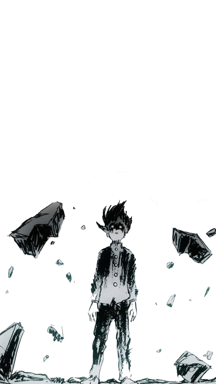 Mob Psycho 100, anime boy, shattered debris, HD Phone Wallpaper