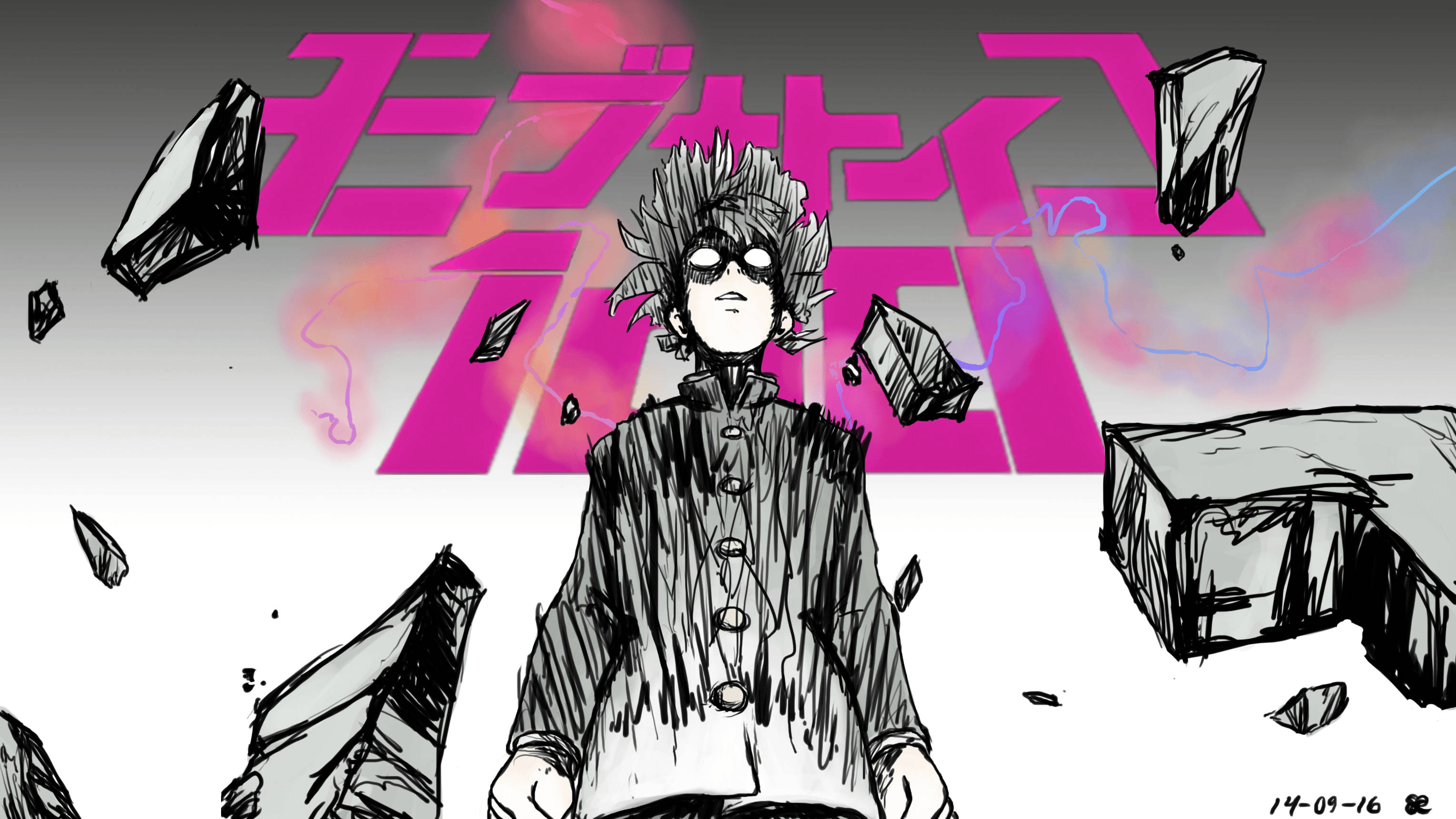 Mob Psycho 100, spiky hair, goggles, 2K Desktop Wallpaper