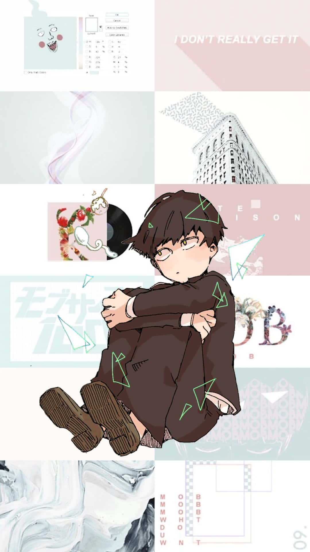 Mob Psycho, iPhone, pastel tones, Full HD Phone Wallpaper