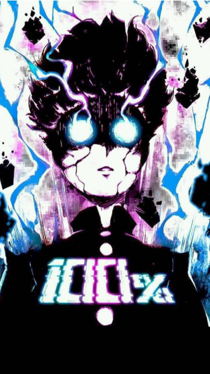 Mob Psycho 100, glowing blue eyes, crackling energy, HD Phone Wallpaper