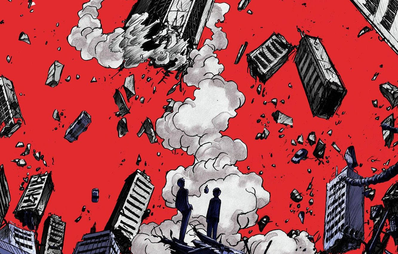 Mob, supernatural powers, skyscrapers explode, HD Desktop Wallpaper