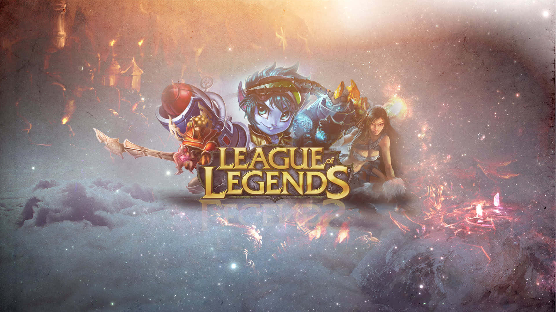 Moba Games, Epic Moba Battle Scene, cosmic backdrop, Full HD Desktop Wallpaper