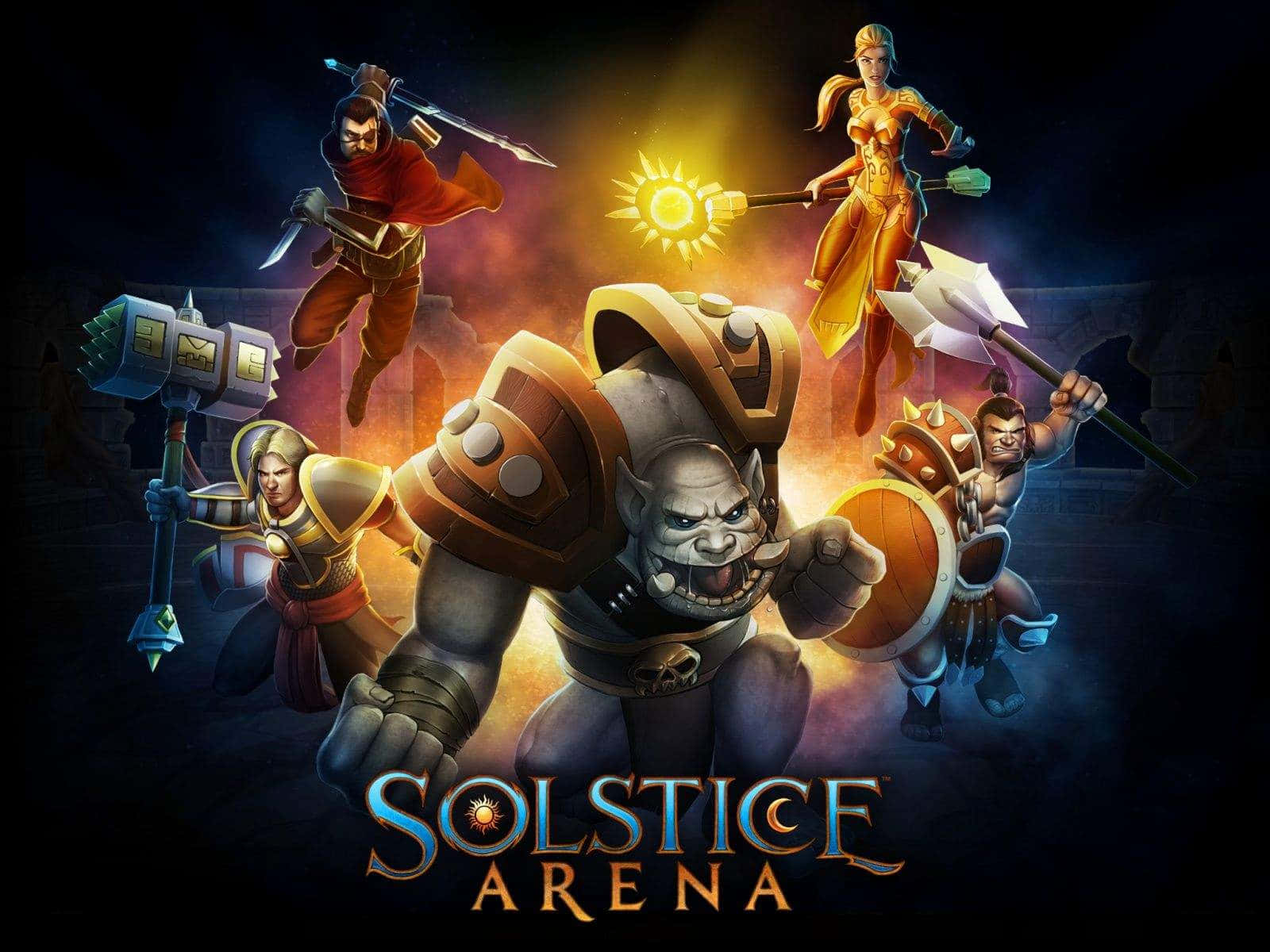 Moba Games, glowing sun emblem, fantasy gaming scene, HD Desktop Wallpaper