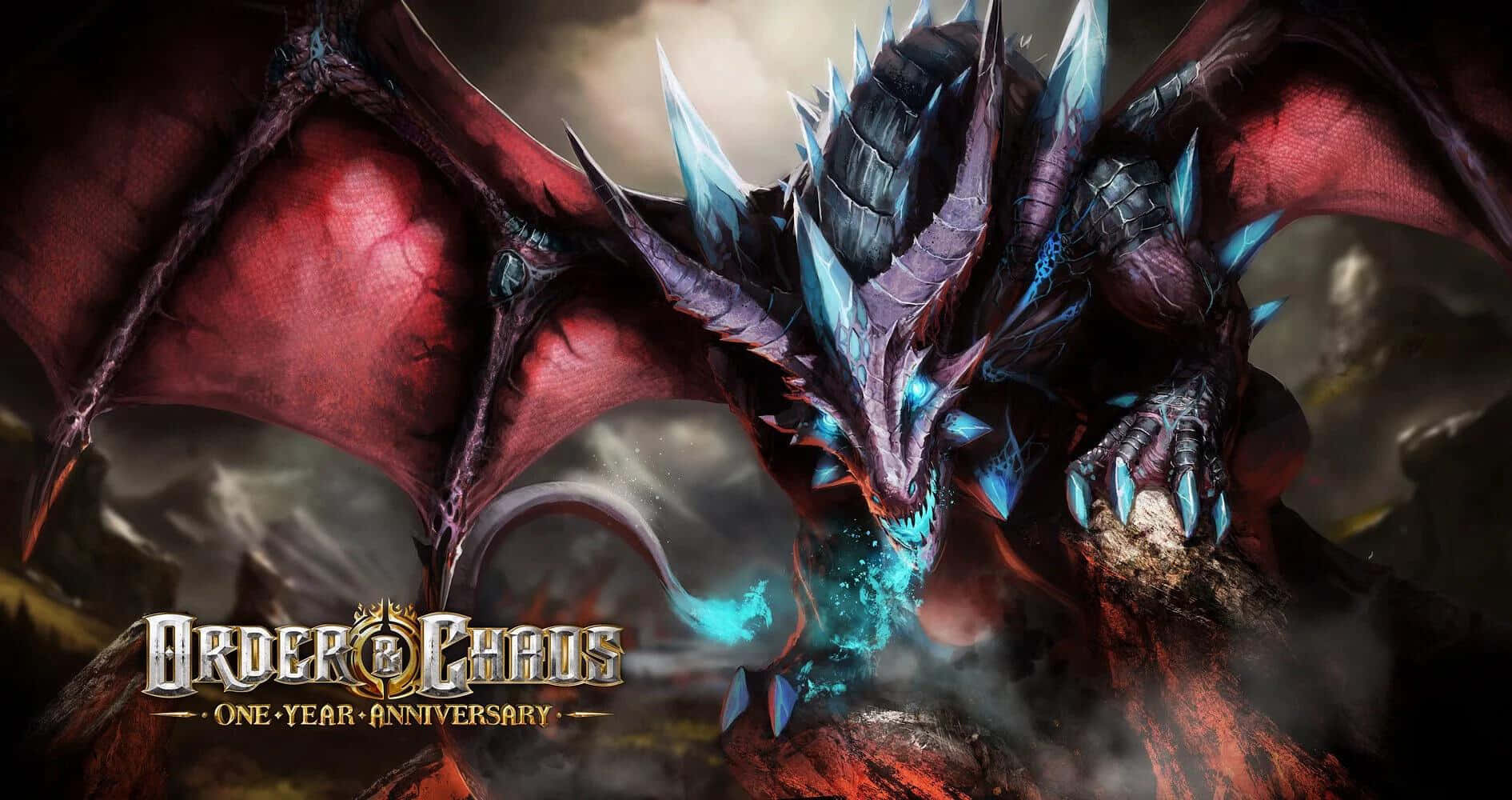 MOBA Games, dragon, red wings, HD Desktop Wallpaper