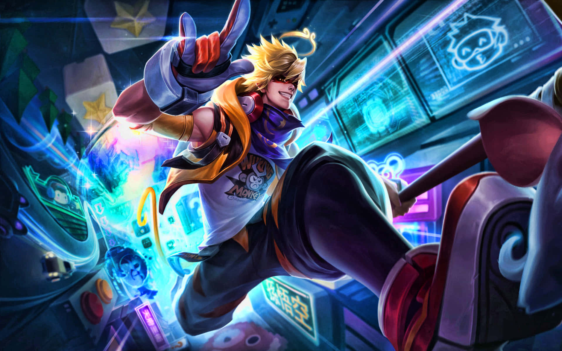 Moba Games, anime-style character, spiky blonde hair, Full HD Desktop Wallpaper