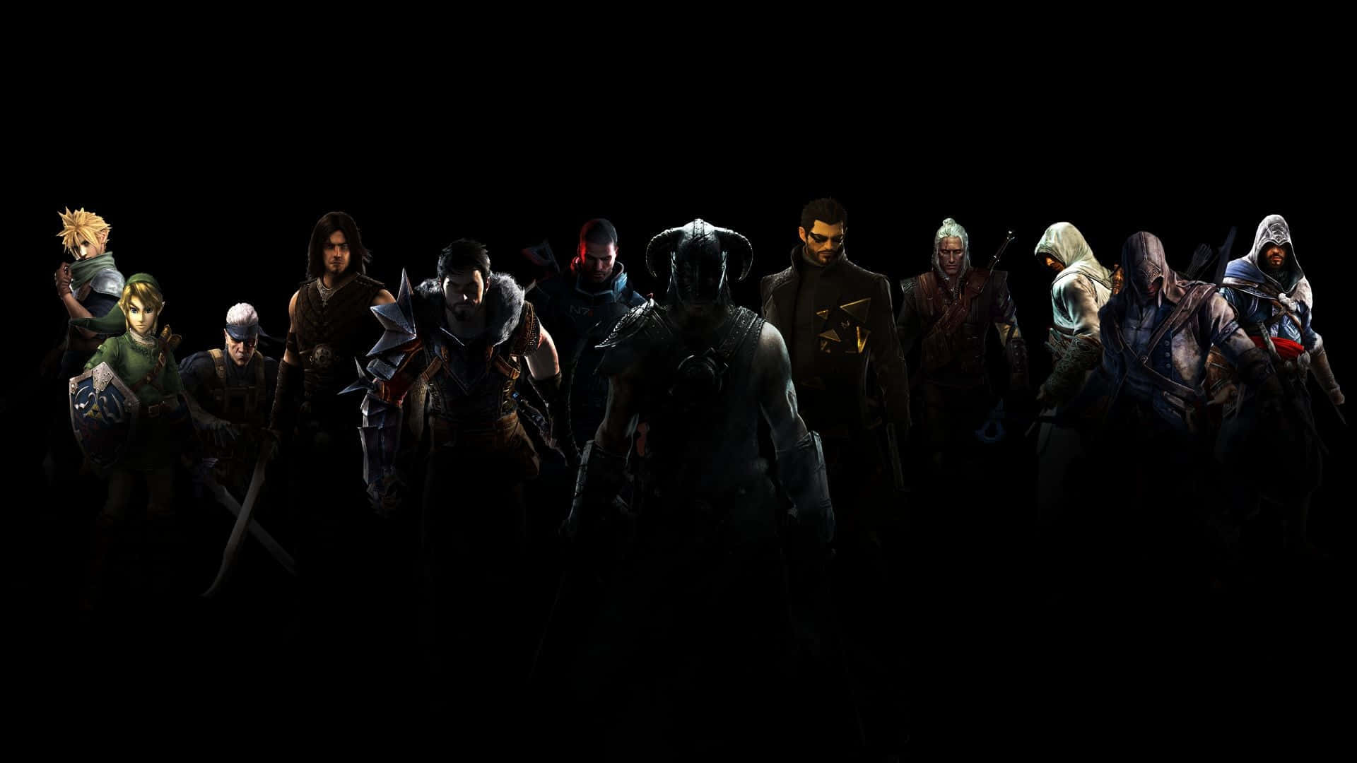 mobile gaming, fantasy video game characters, black background, Full HD Desktop Wallpaper
