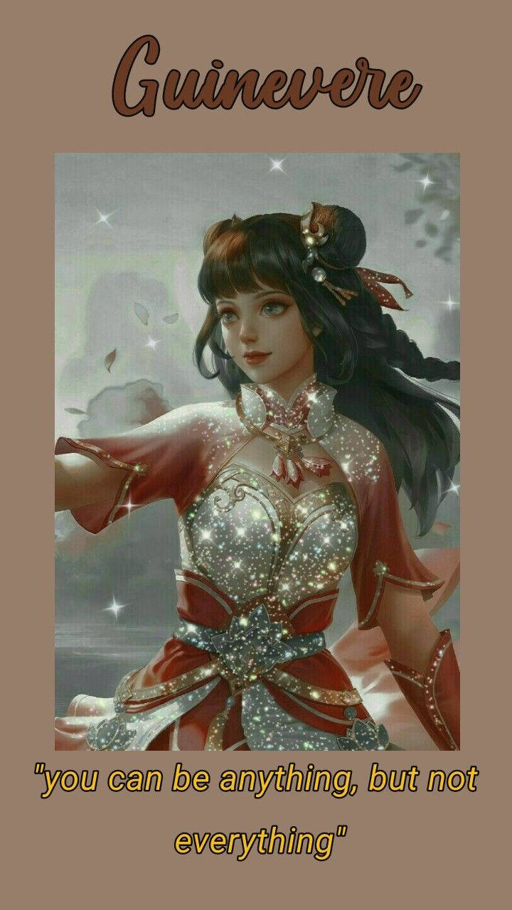 Mobile Legends Guinevere, dark hair, sparkling silver-red armor, HD Phone Wallpaper