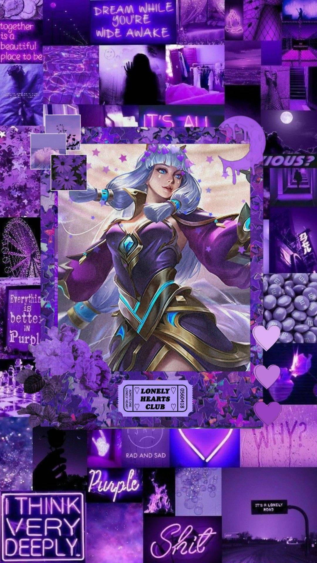 Mobile Legends Guinevere, purple aesthetic, fantasy character, Full HD Phone Wallpaper