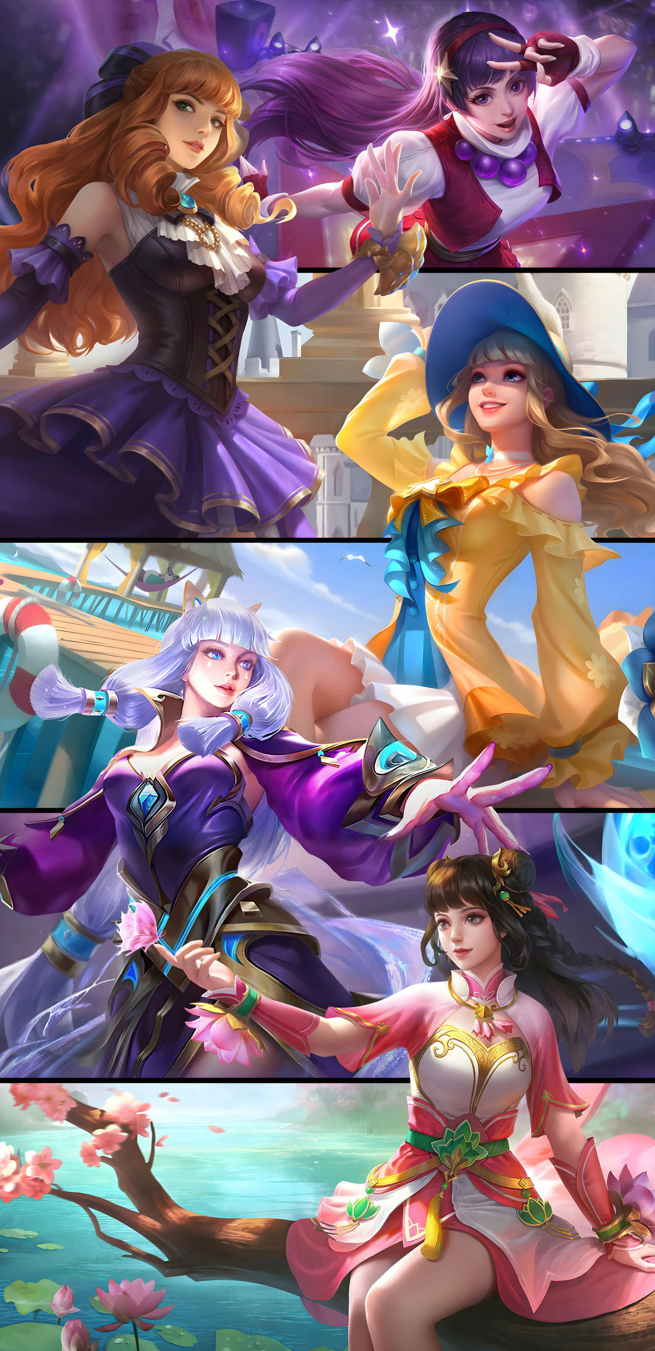 Mobile Legends Guinevere, anime heroines, colorful fantasy outfits, 2K Phone Wallpaper