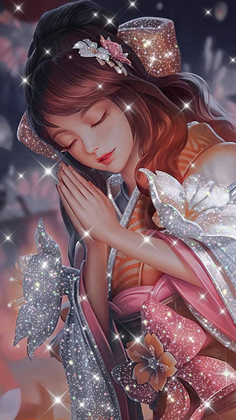 Mobile Legends Guinevere, Sakura Wishes Sparkling, sparkling pink and silver kimono, HD Phone Wallpaper