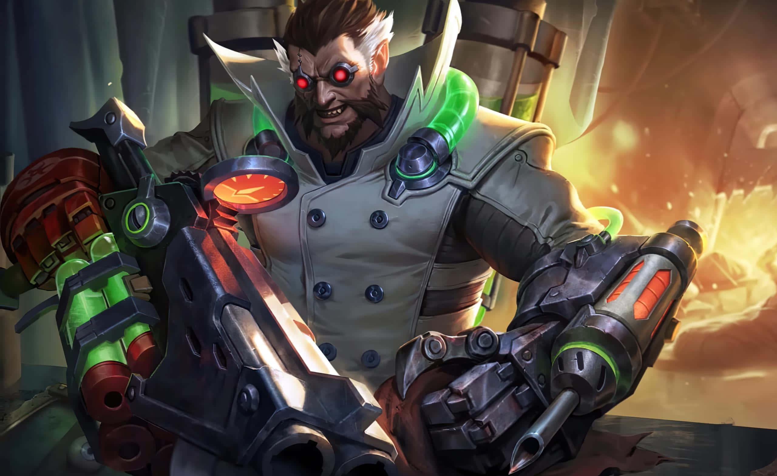 Mobile Legends Roger, limited time event skin, glowing red eyes, 2K Desktop Wallpaper