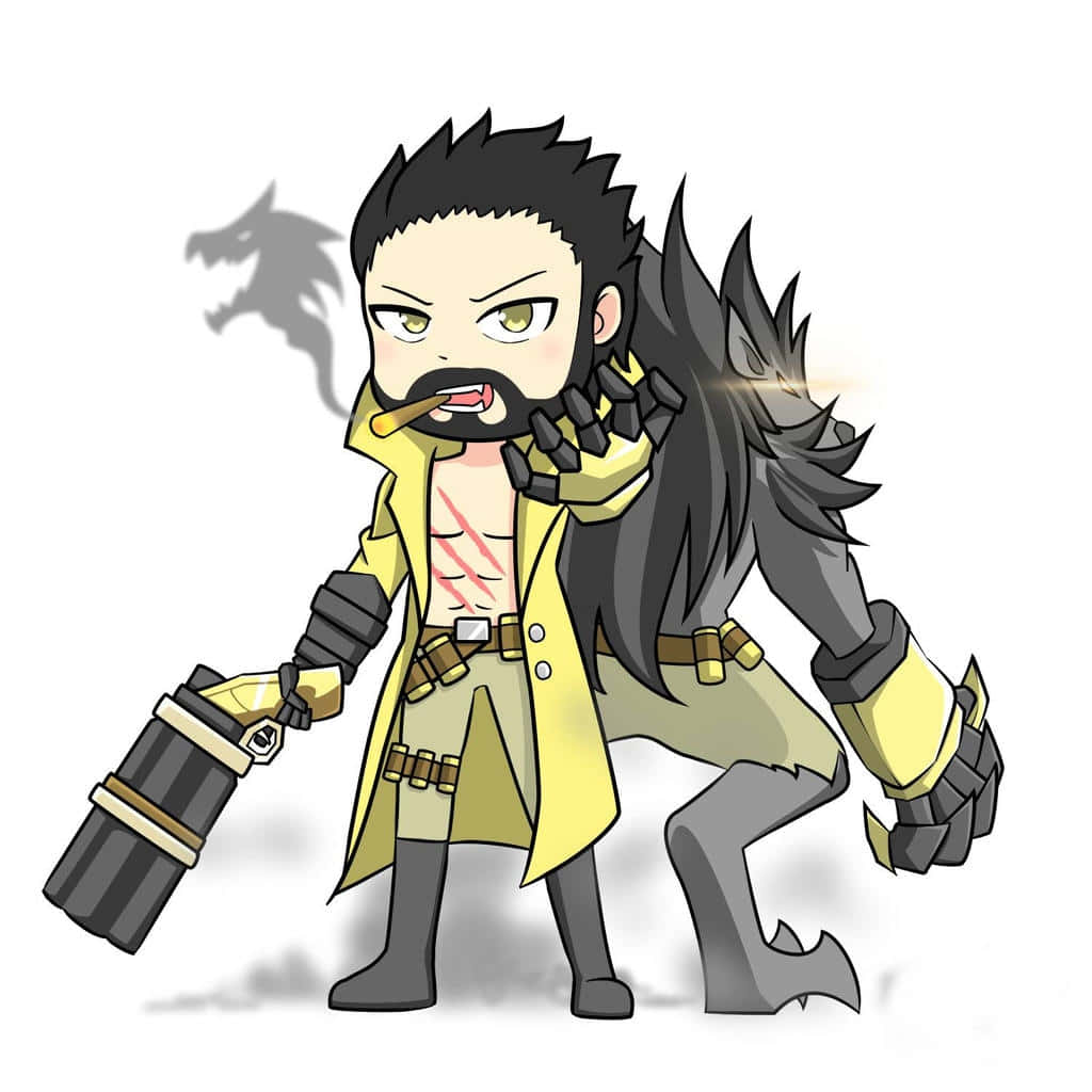 Mobile Legends Roger, chibi art, dragon shadow, SD Desktop Wallpaper