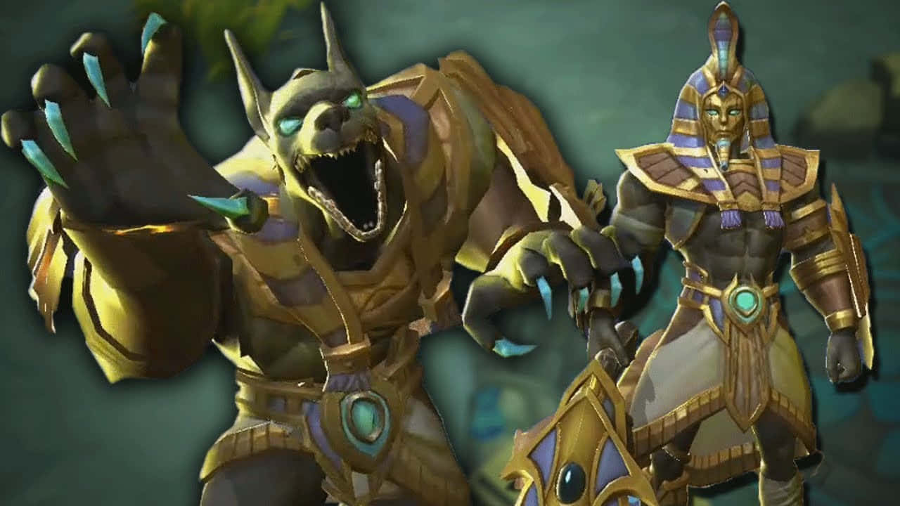 Mobile Legends Roger, ancient Egyptian themed fantasy warriors, glowing eyes, HD Desktop Wallpaper