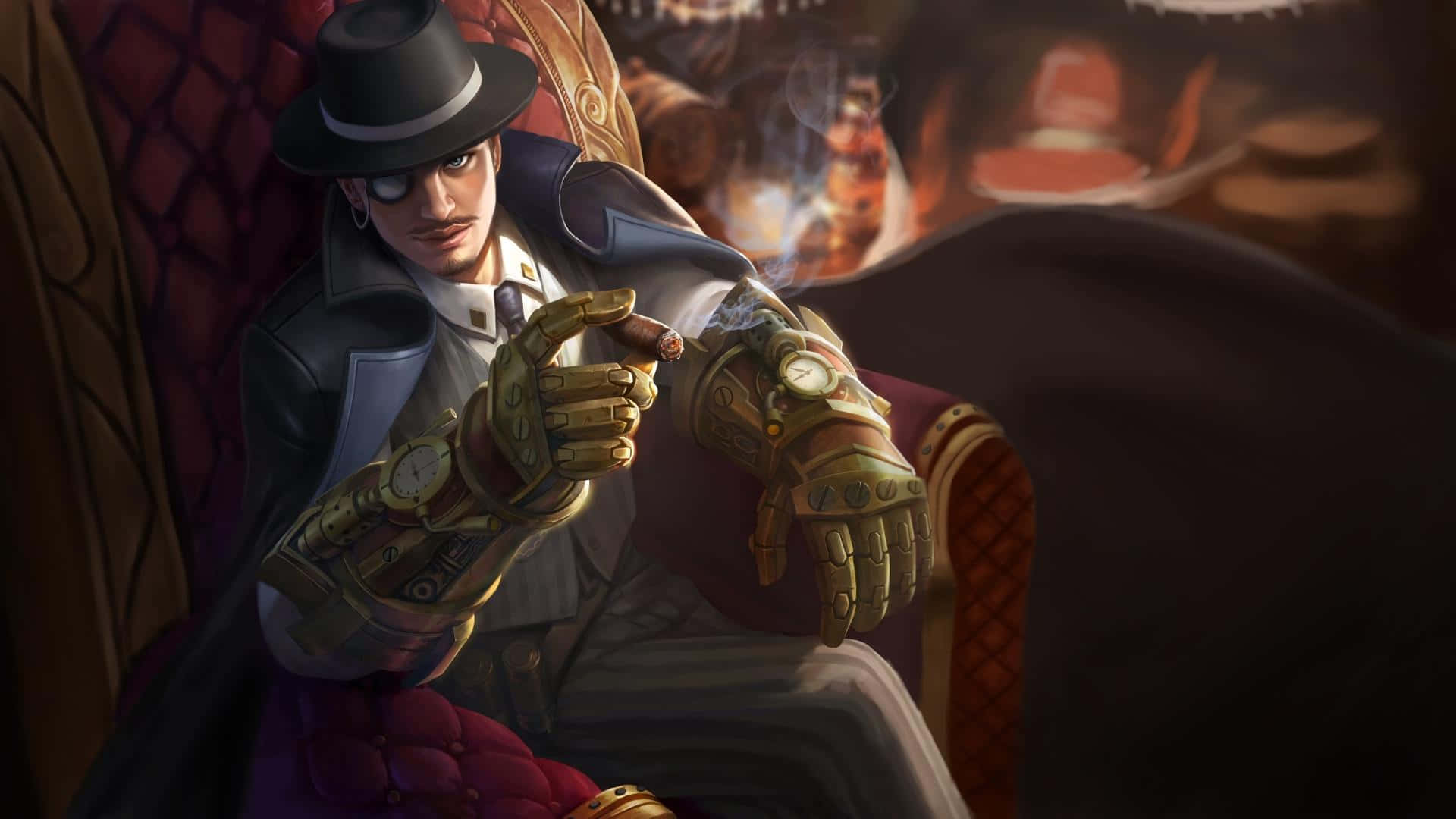Mobile Legends Roger, steampunk hunter, top hat, Full HD Desktop Wallpaper