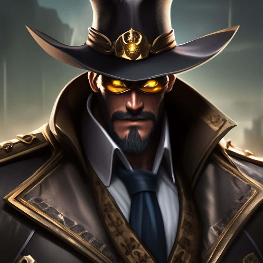 Mobile Legends Roger, black hat, gold skull emblem, SD Desktop Wallpaper
