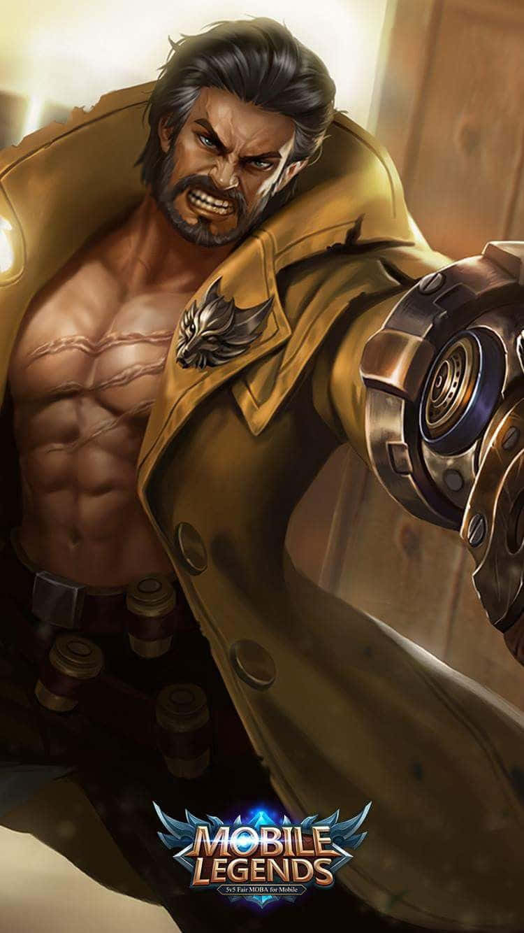 Mobile Legends Roger, mechanical arm, brown trench coat, HD Phone Wallpaper