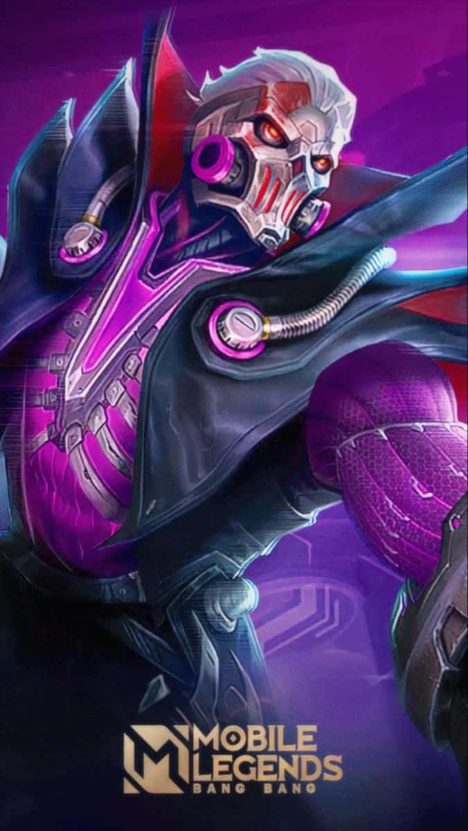 Mobile Legends Roger, glowing red eyes, purple armor, SD Phone Wallpaper