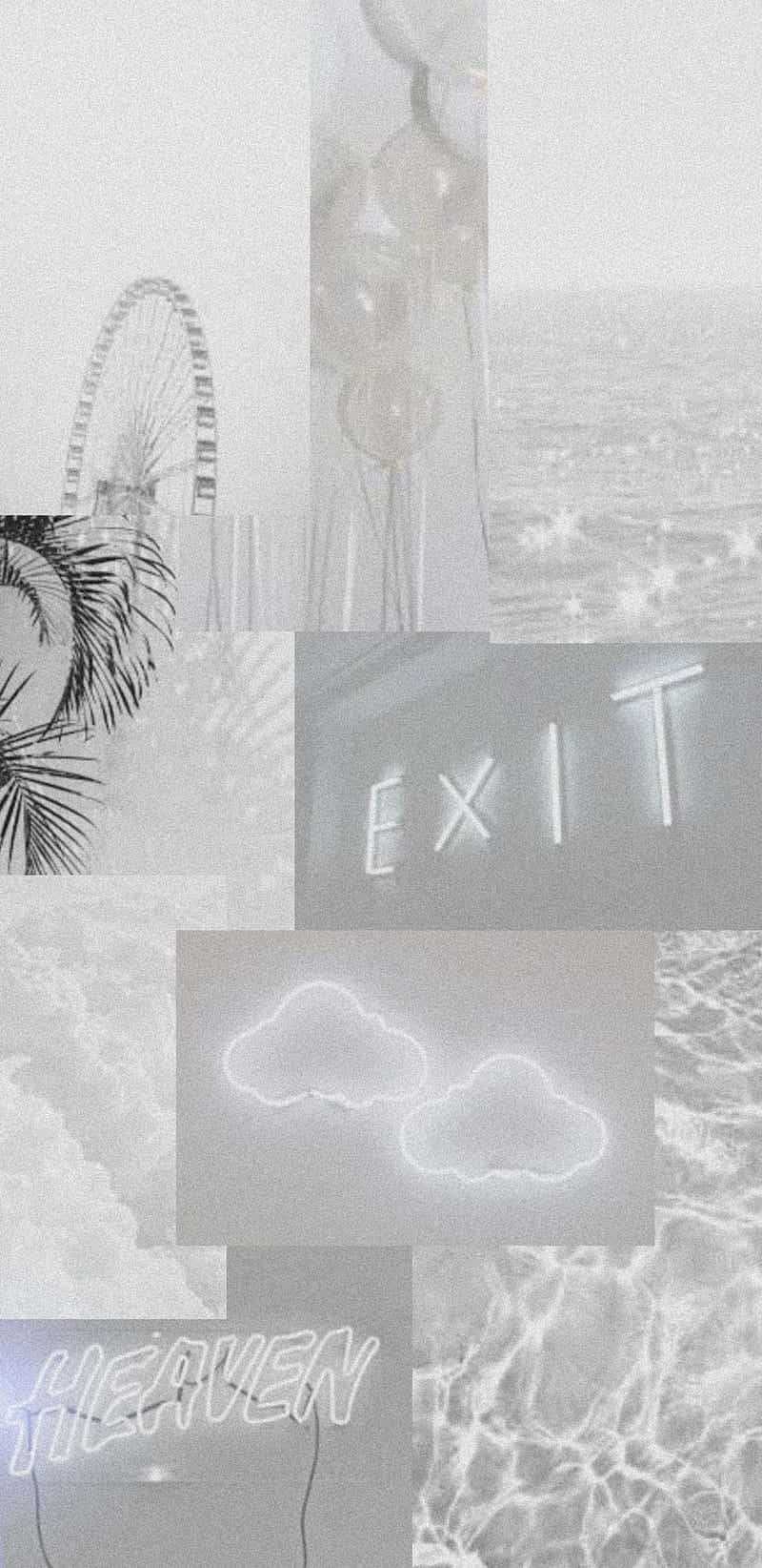 soft white aesthetic, neon signs, water ripples, HD Phone Wallpaper