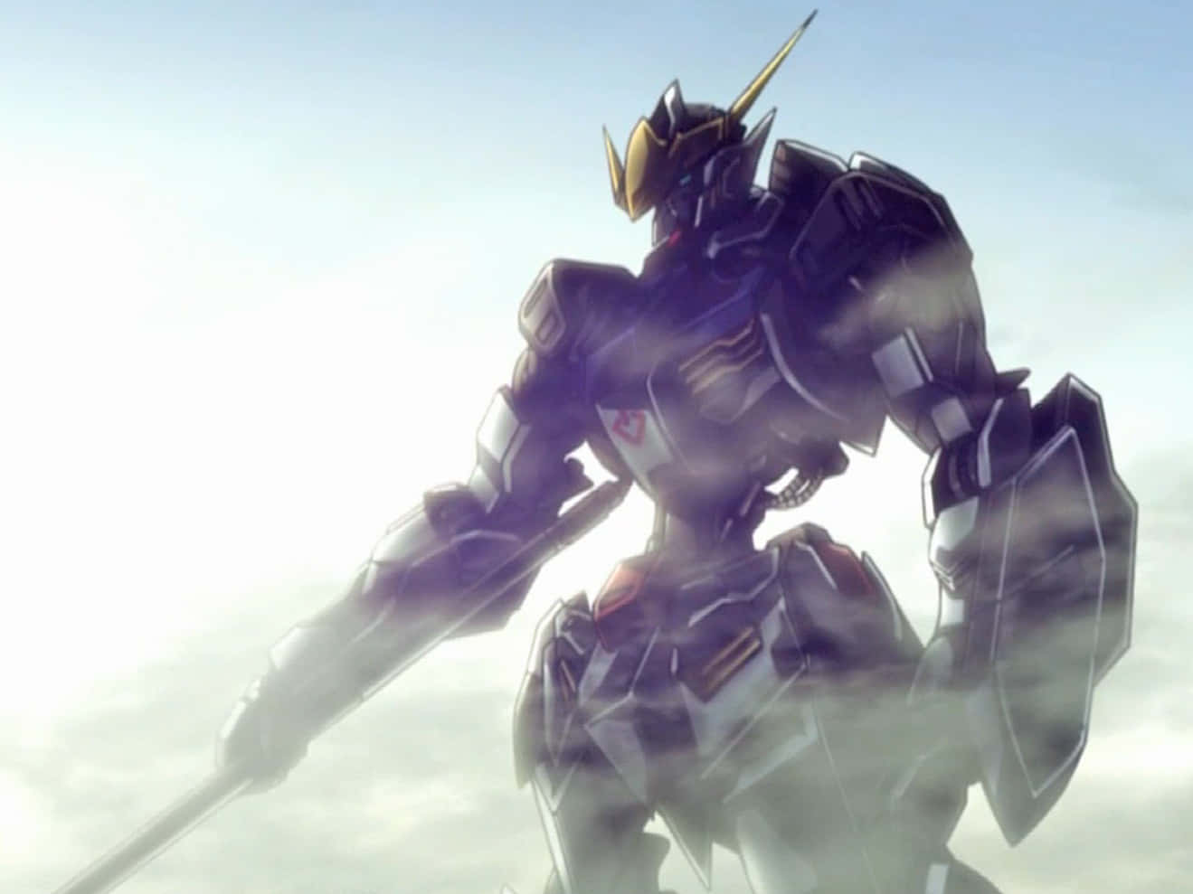 Mobile Suit Gundam Iron-blooded Orphans, black and gold mecha, long sword, HD Desktop Wallpaper