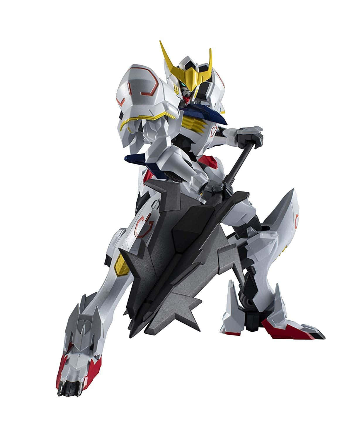 Mobile Suit Gundam Iron-blooded Orphans, white yellow and red mecha robot, large sword, HD Phone Wallpaper