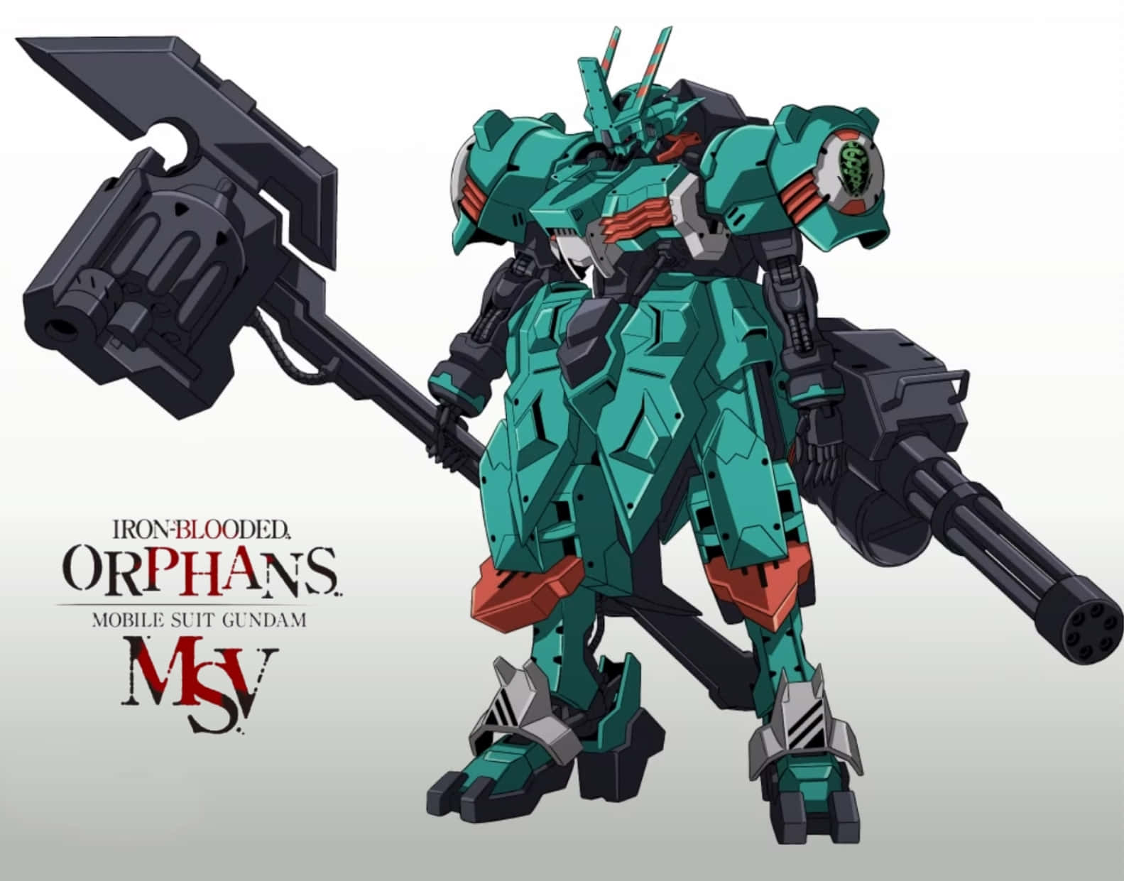Mobile Suit Gundam Iron-blooded Orphans, teal and black, massive axe, HD Desktop Wallpaper