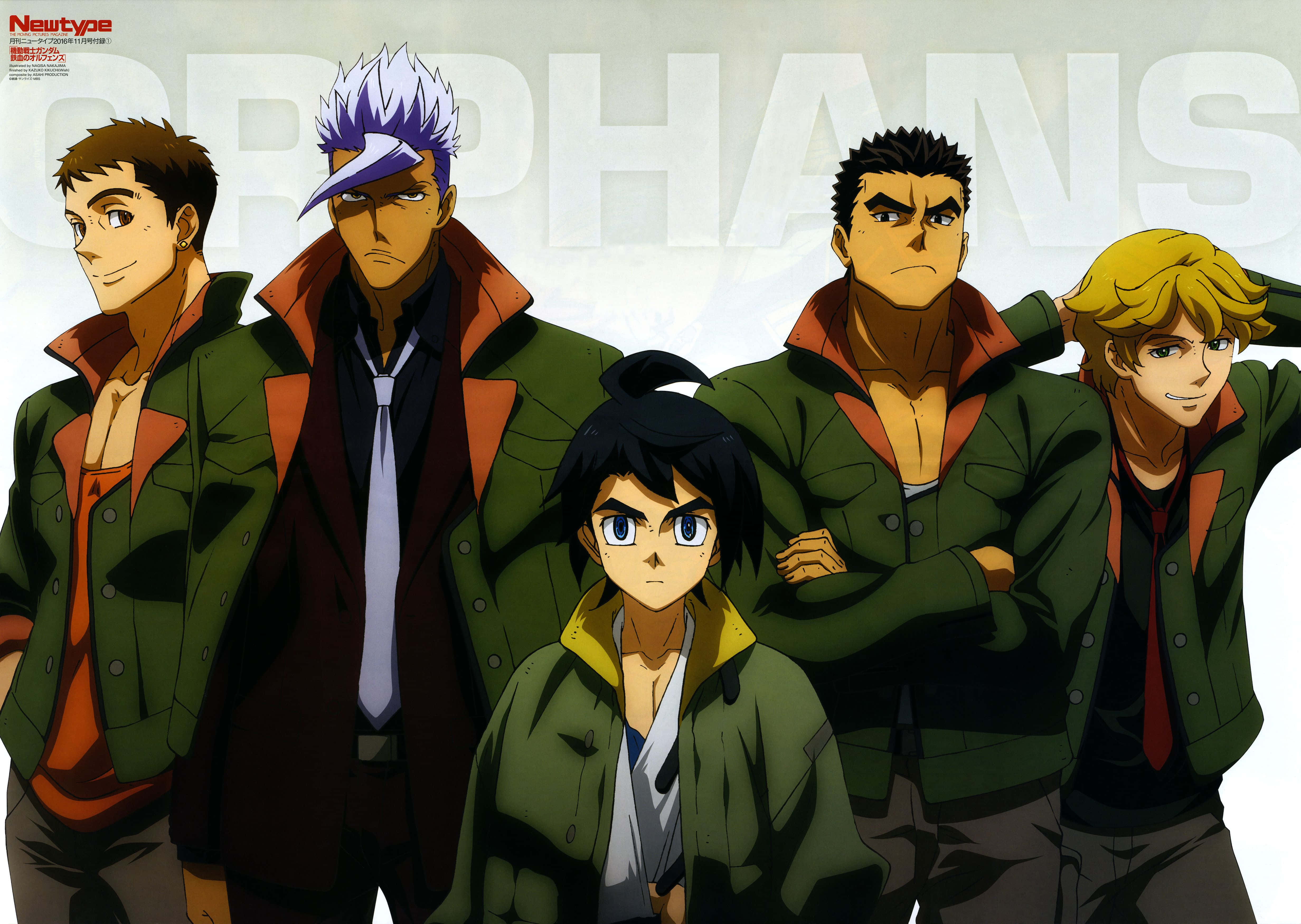 Mobile Suit Gundam Iron-blooded Orphans, green jackets, ORPHANS, 4K Desktop Wallpaper