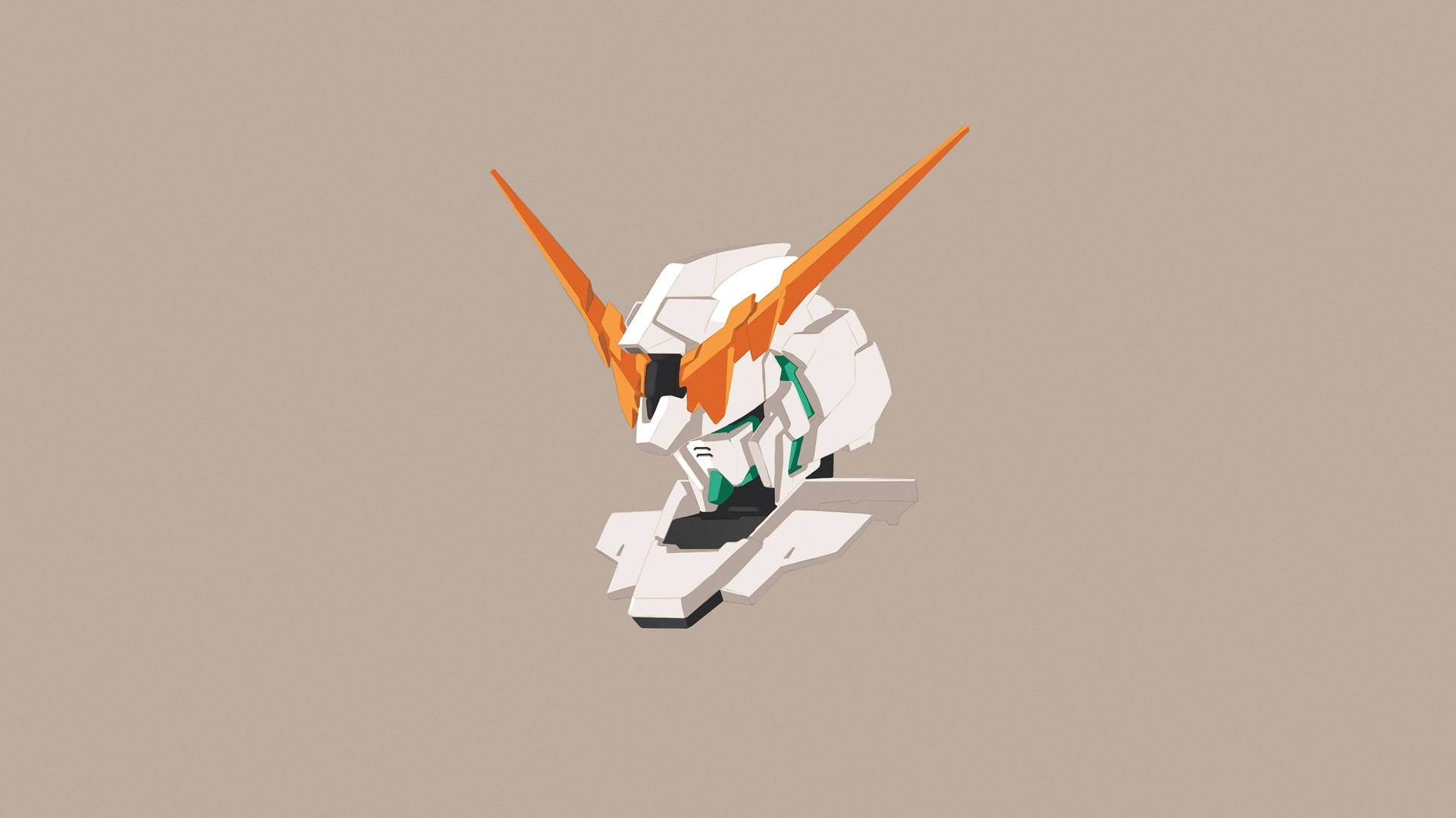 Mobile suit gundam, white, orange, Full HD Desktop Wallpaper