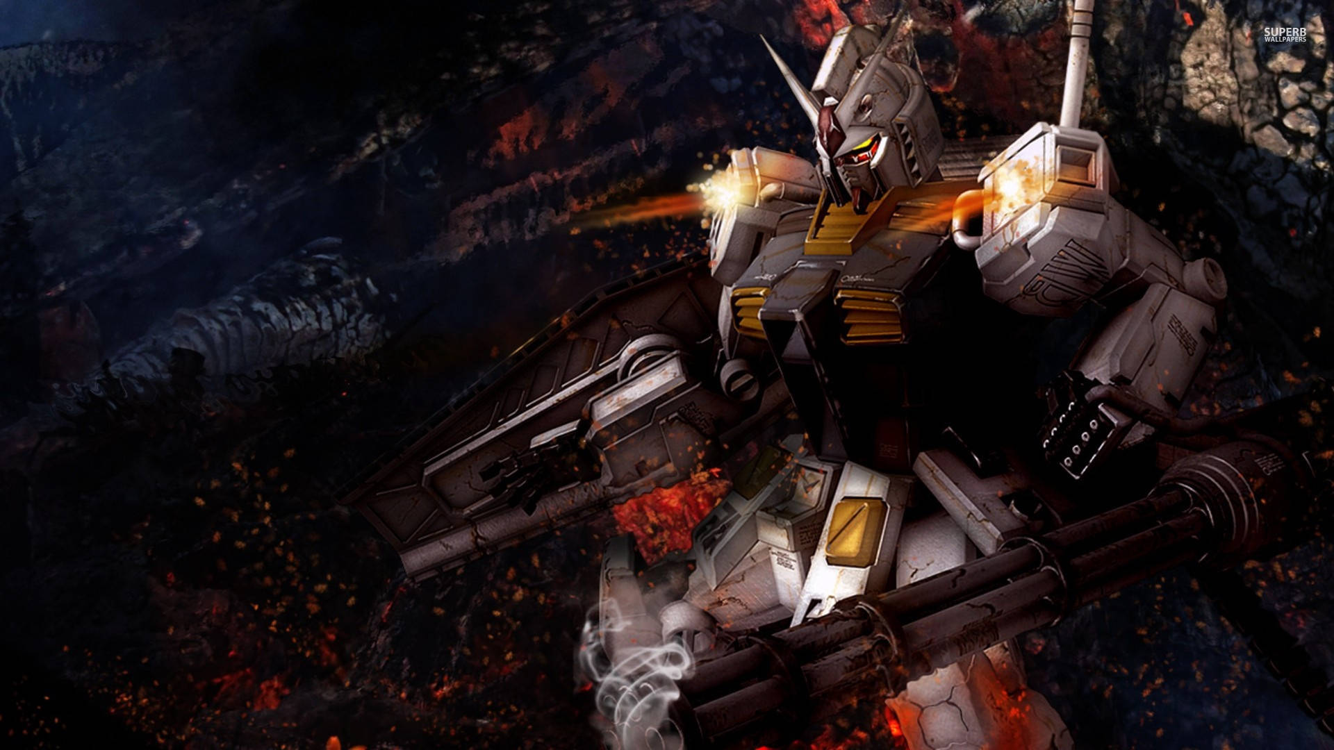 Mobile Suit Gundam, silver, gold, Full HD Desktop Wallpaper