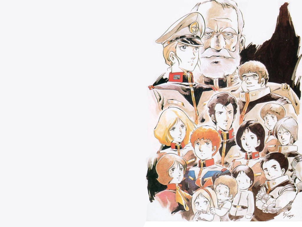 Mobile Suit Gundam, character collage, anime illustration, SD Desktop Wallpaper