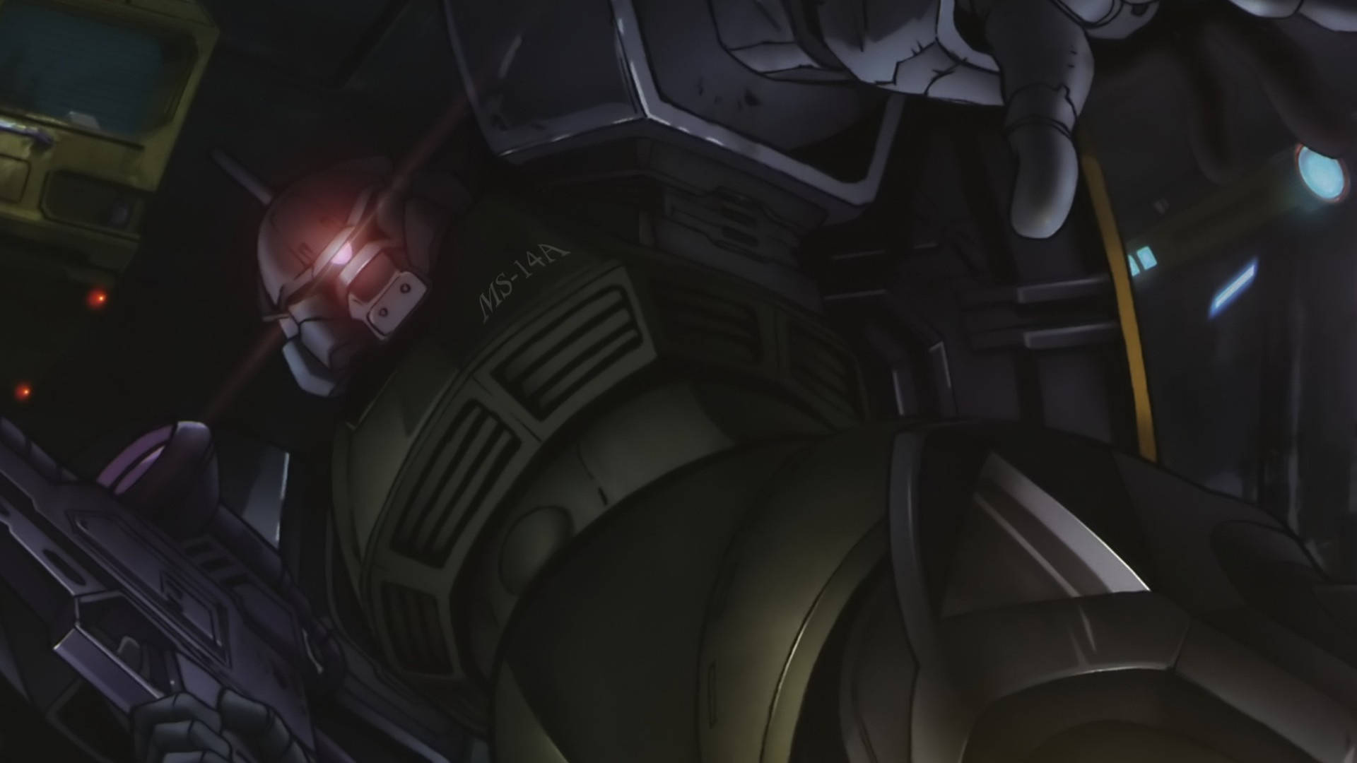 Mobile Suit Gundam, one-eyed robot, green and gray mobile suit, Full HD Desktop Wallpaper