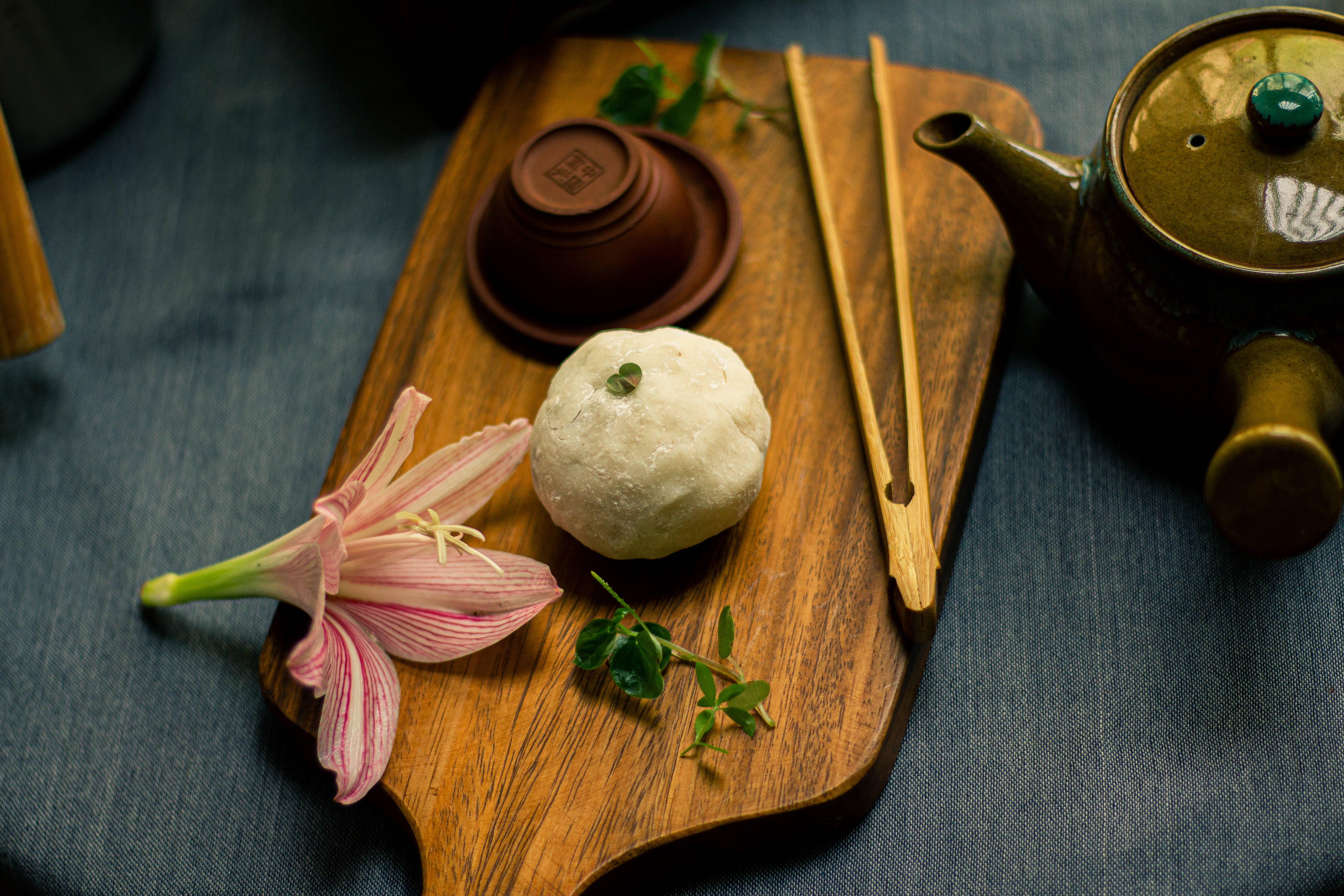 Mochi, tea, white dumpling, 5K Desktop Wallpaper