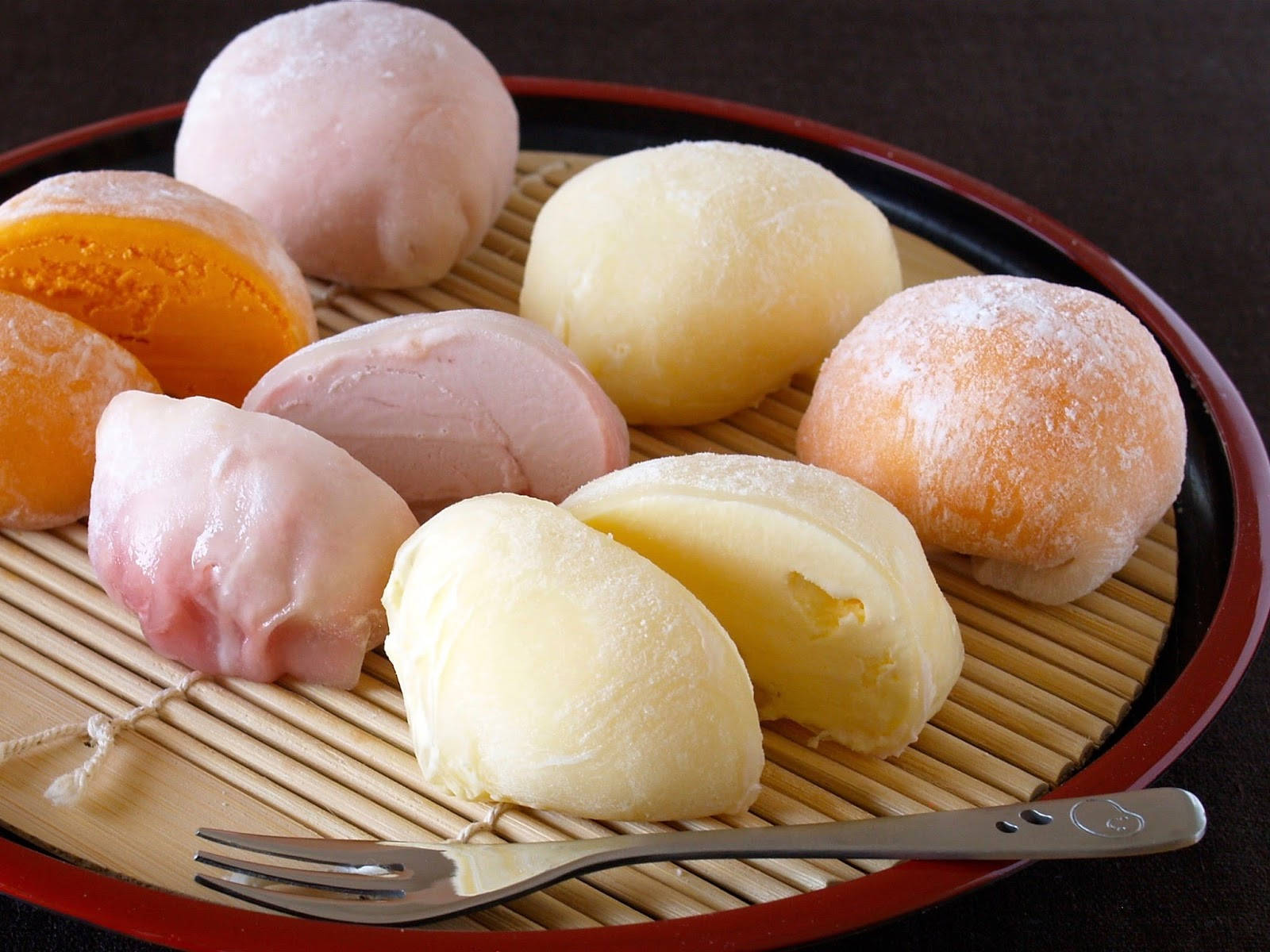 mochi, pink, yellow, HD Desktop Wallpaper