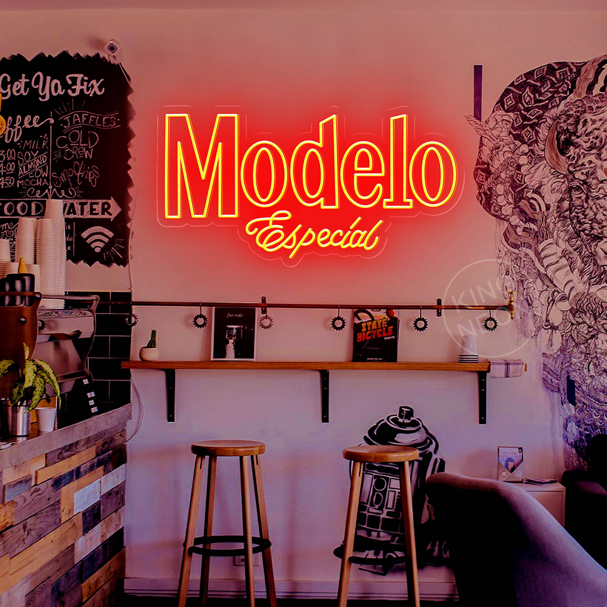 Modelo Especial, neon sign, vibrant red, Full HD Desktop Wallpaper