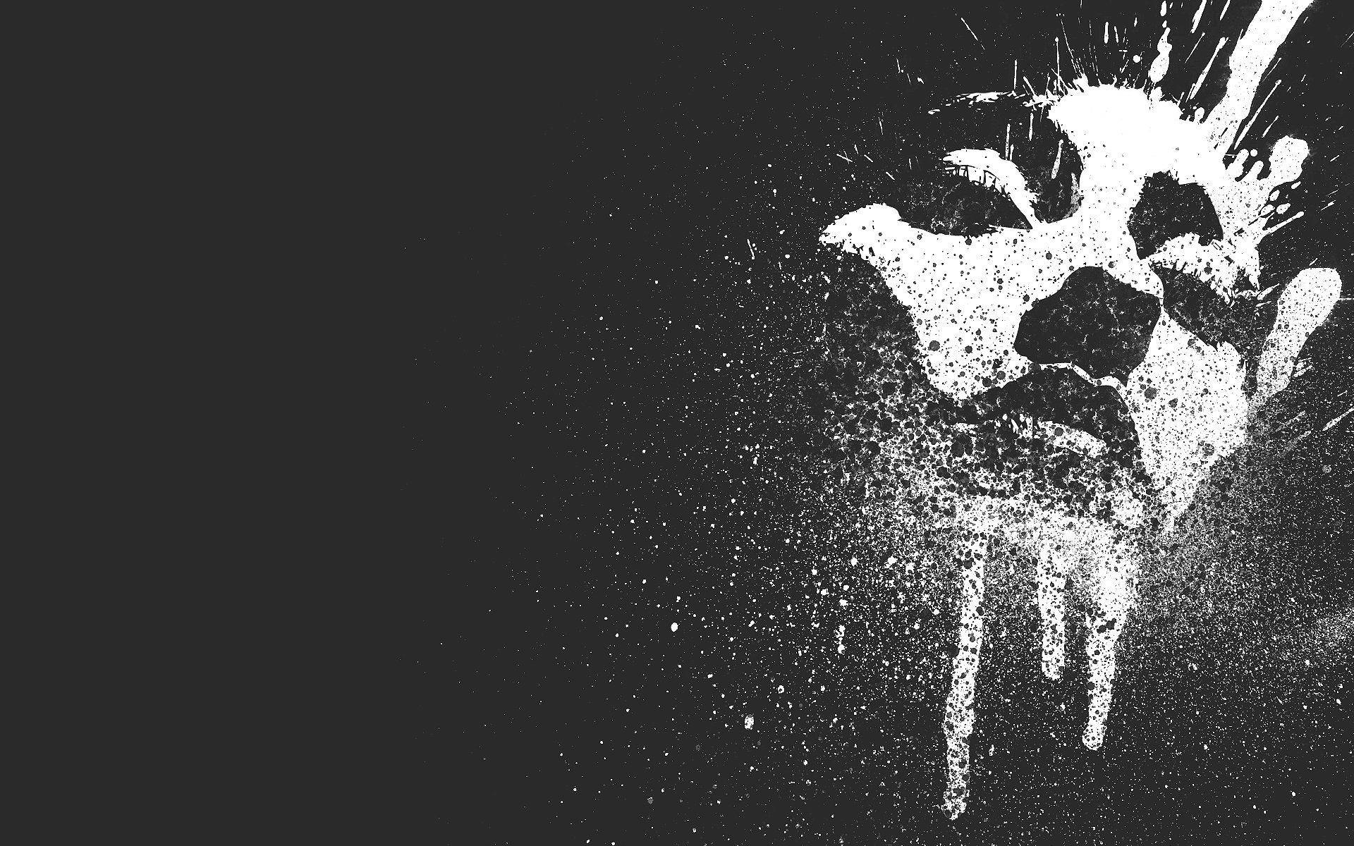 Modern Art, black and white, abstract splash, Full HD Desktop Wallpaper