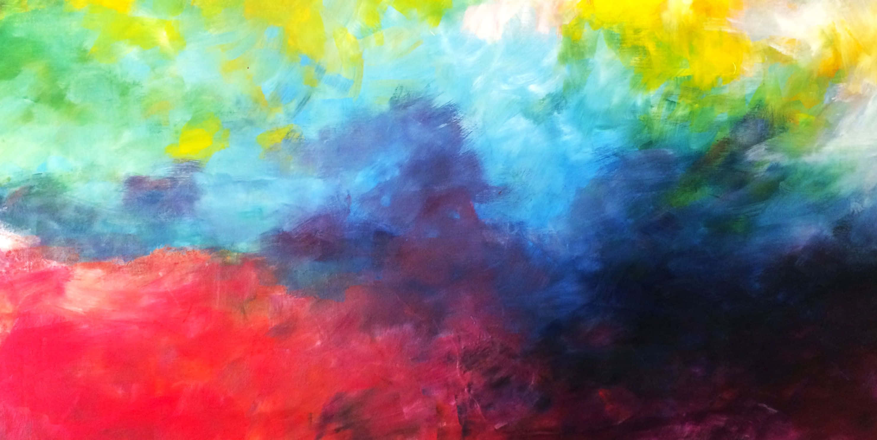 contemporary art, red, blue, 2K Desktop Wallpaper