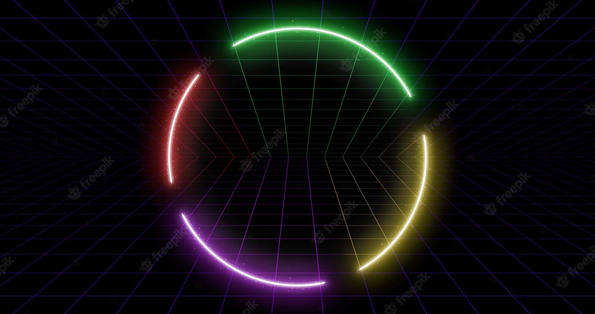 Neon Lights, red, green, Full HD Desktop Wallpaper