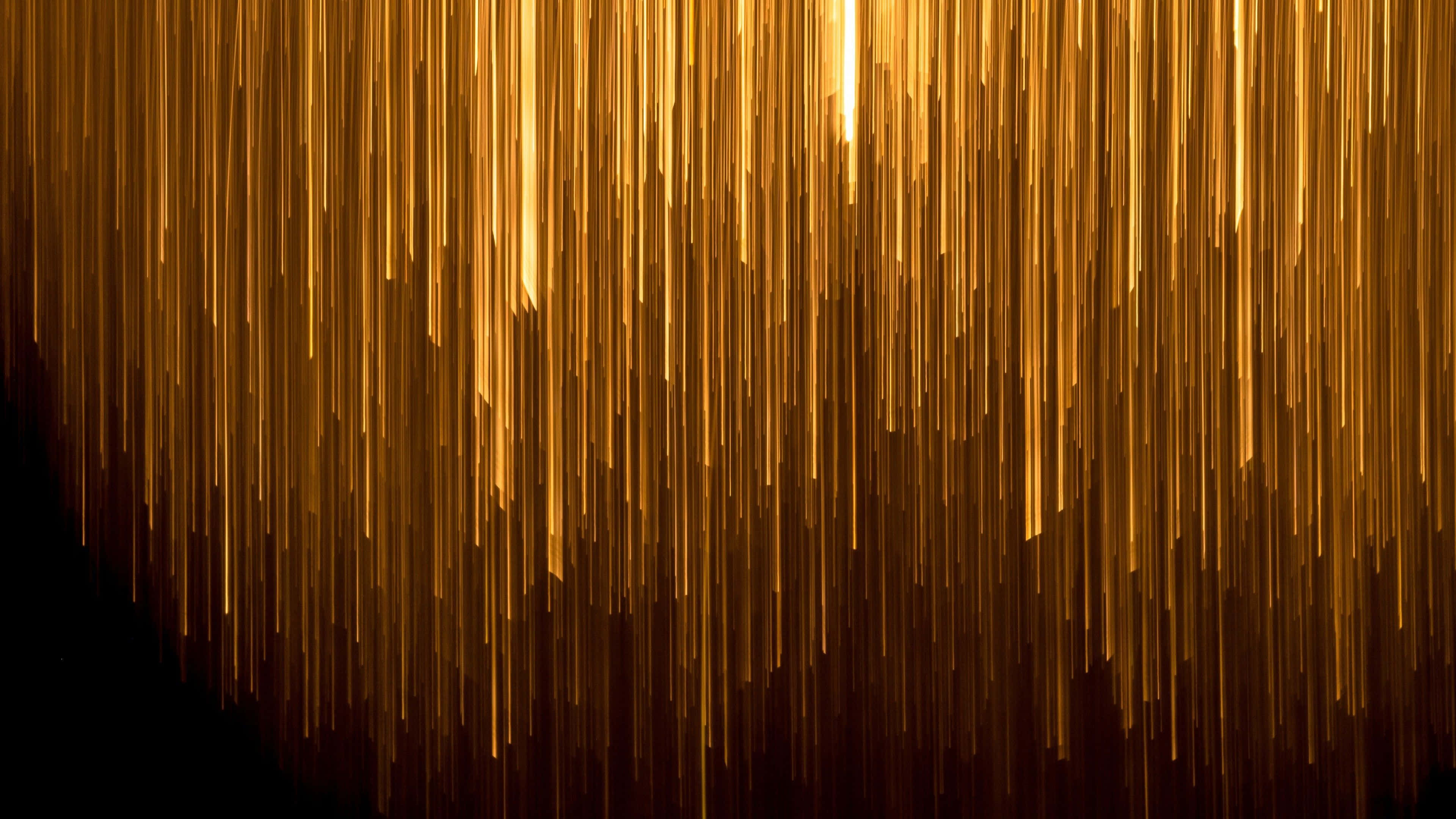 black and gold desktop, golden vertical light streaks, dark background, 4K Desktop Wallpaper