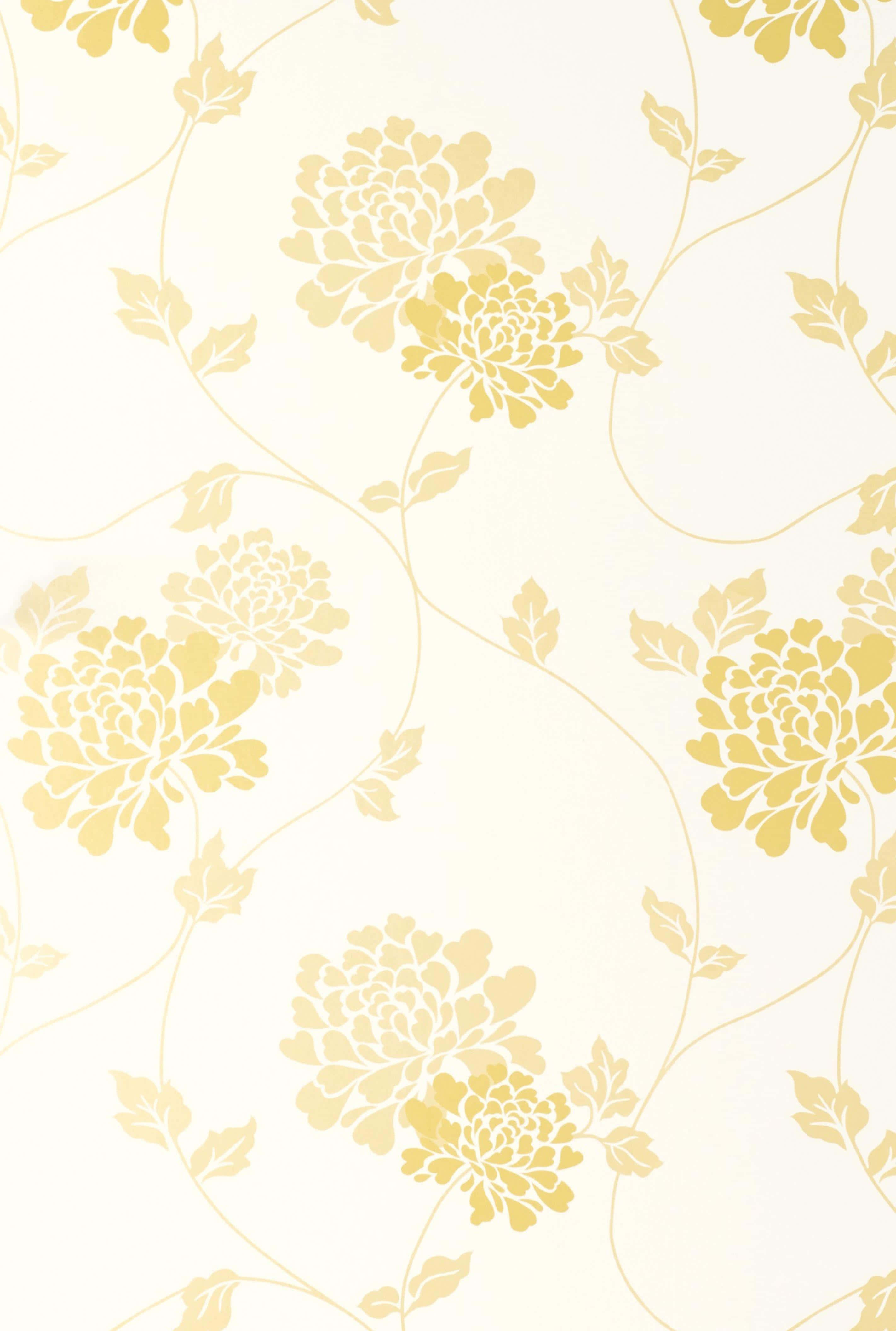 golden chrysanthemum, vines, soft cream, 4K Phone Wallpaper