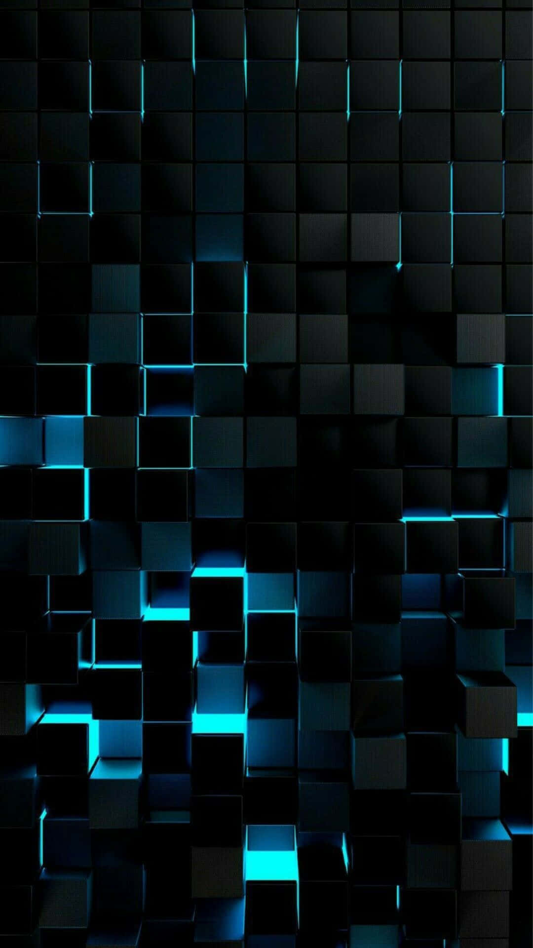 Modern iPhone, dark blue, black cubes, Full HD Phone Wallpaper