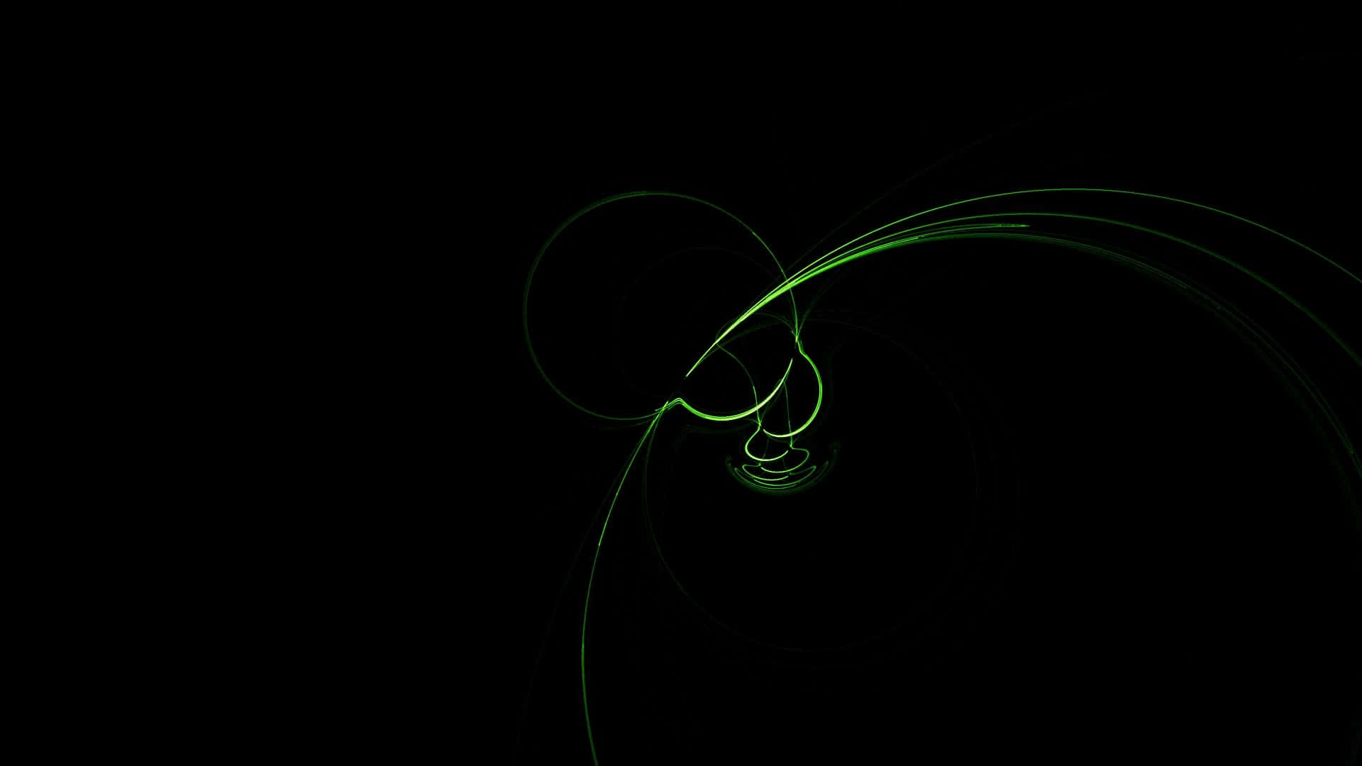 black neon hd, Ethereal green light trails, deep black void, Full HD Desktop Wallpaper