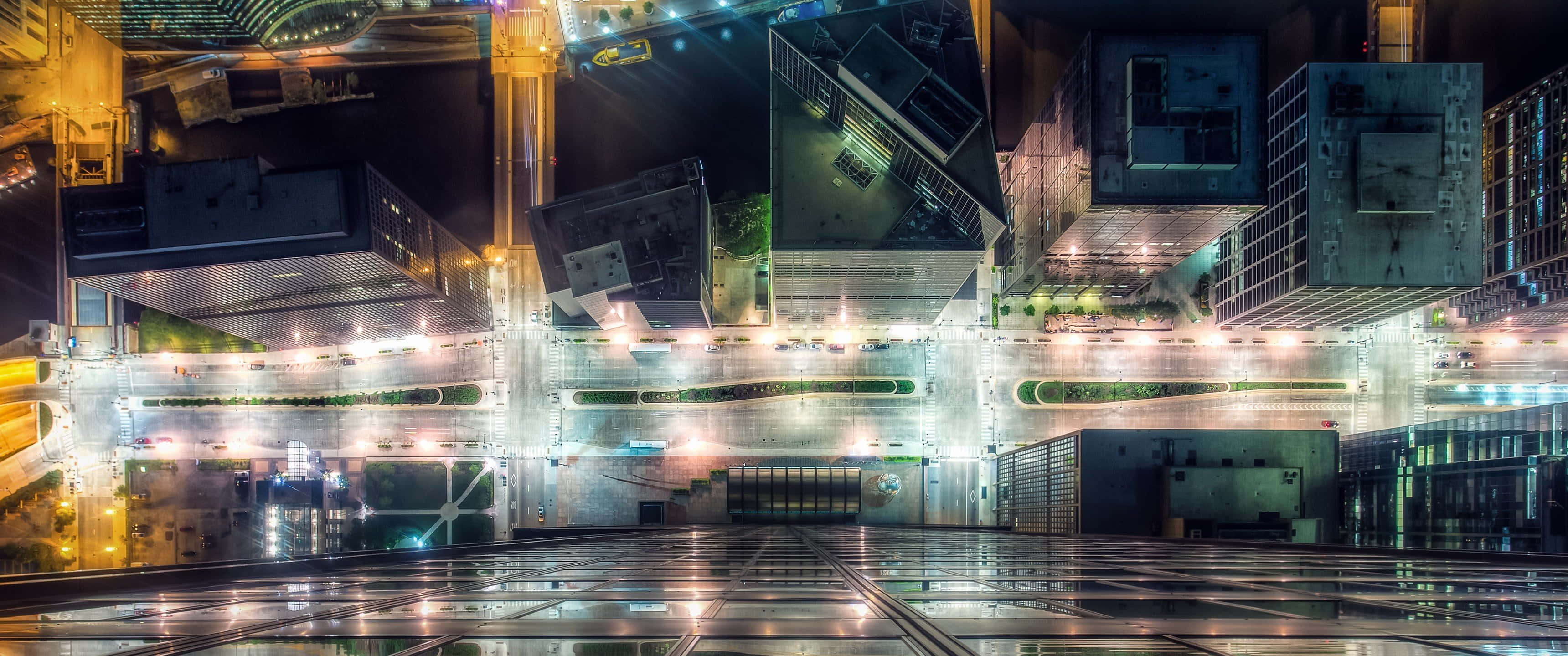3440x1440, neon, futuristic cityscape, 2K Desktop Wallpaper