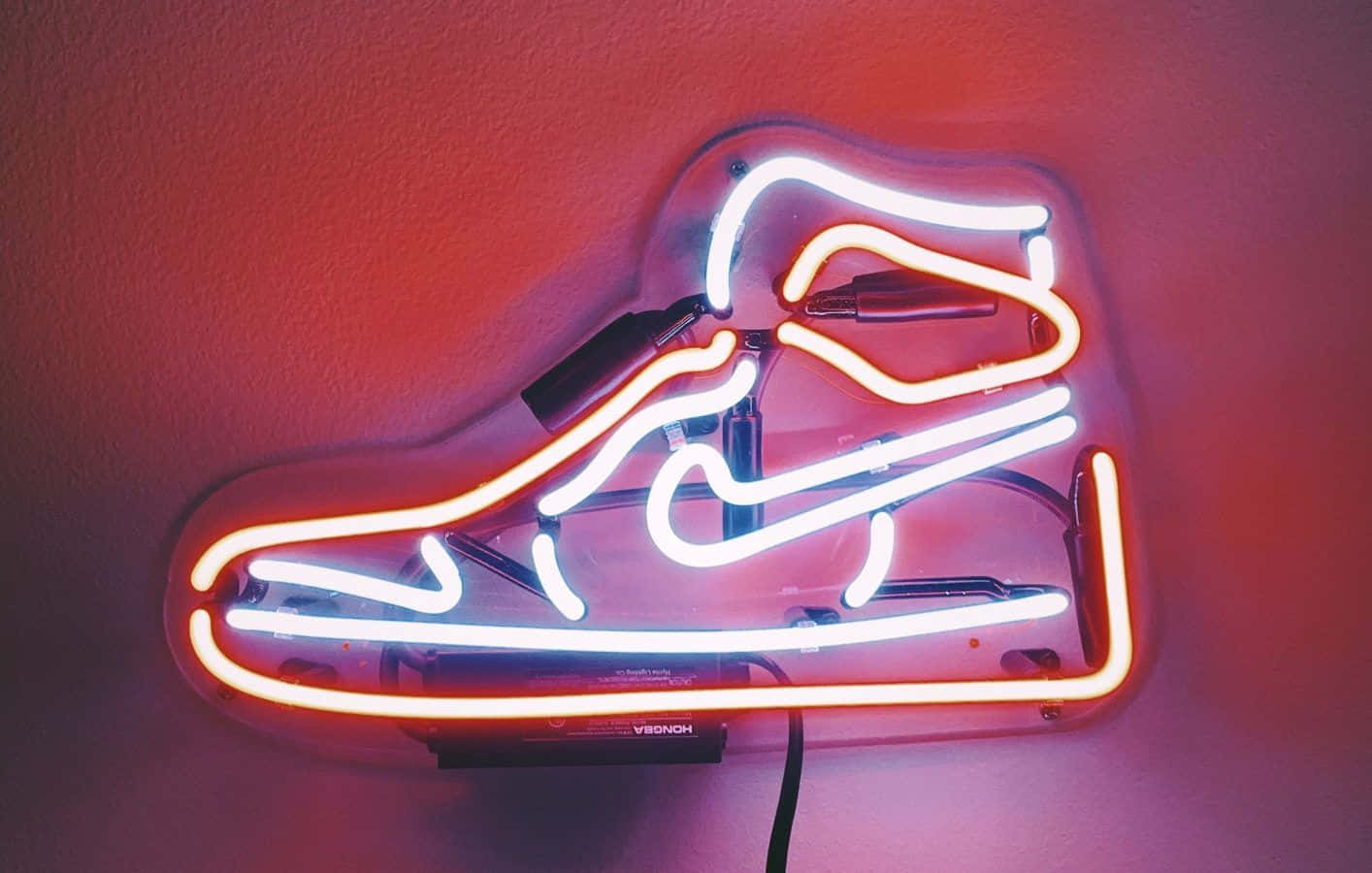 Modern Neon, neon sign, high-top sneaker, HD Desktop Wallpaper