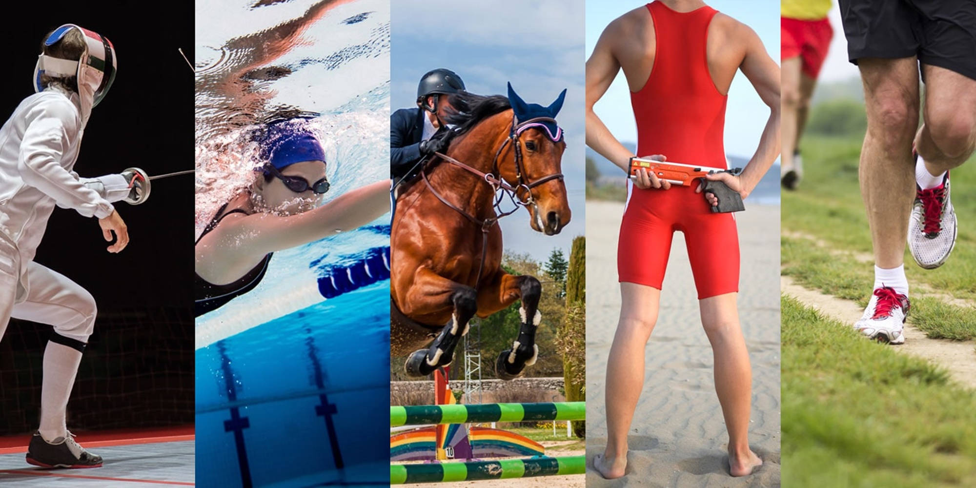 Modern Pentathlon, fencing, swimming, Full HD Desktop Wallpaper