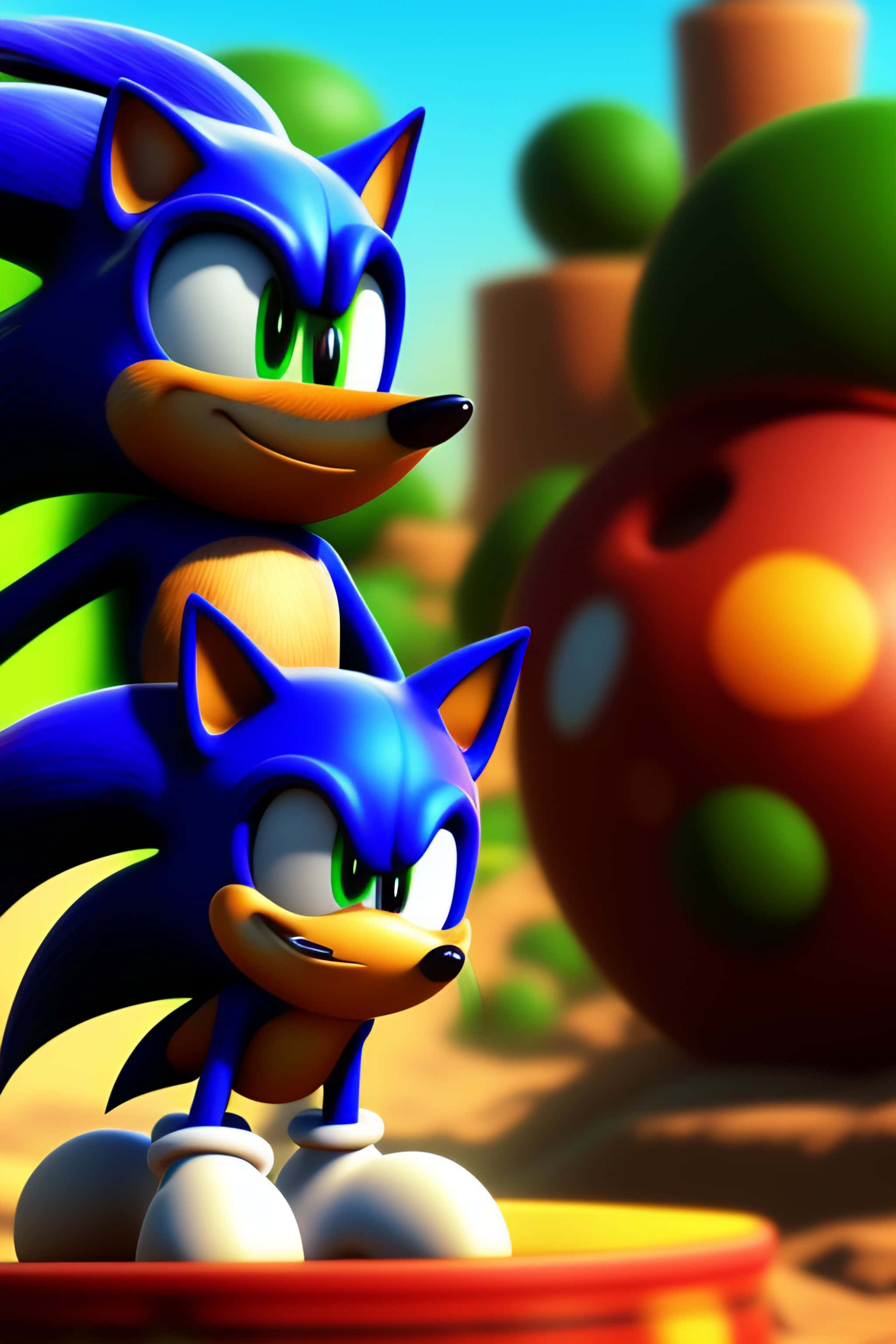 Modern Sonic, blue hedgehogs, green eyes, 2K Phone Wallpaper